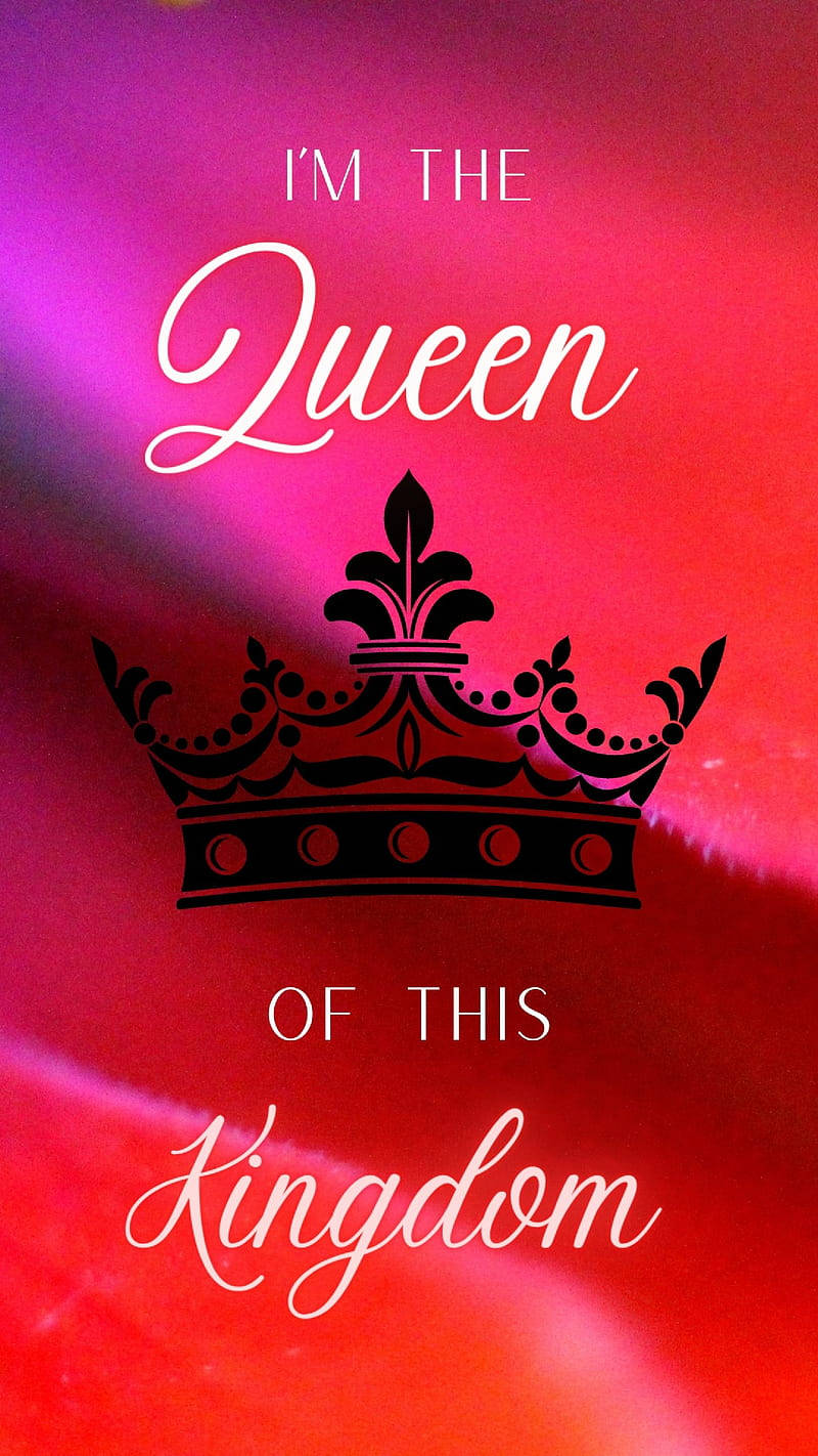 pink and red gradient background, black crown, cursive text, HD Phone Wallpaper