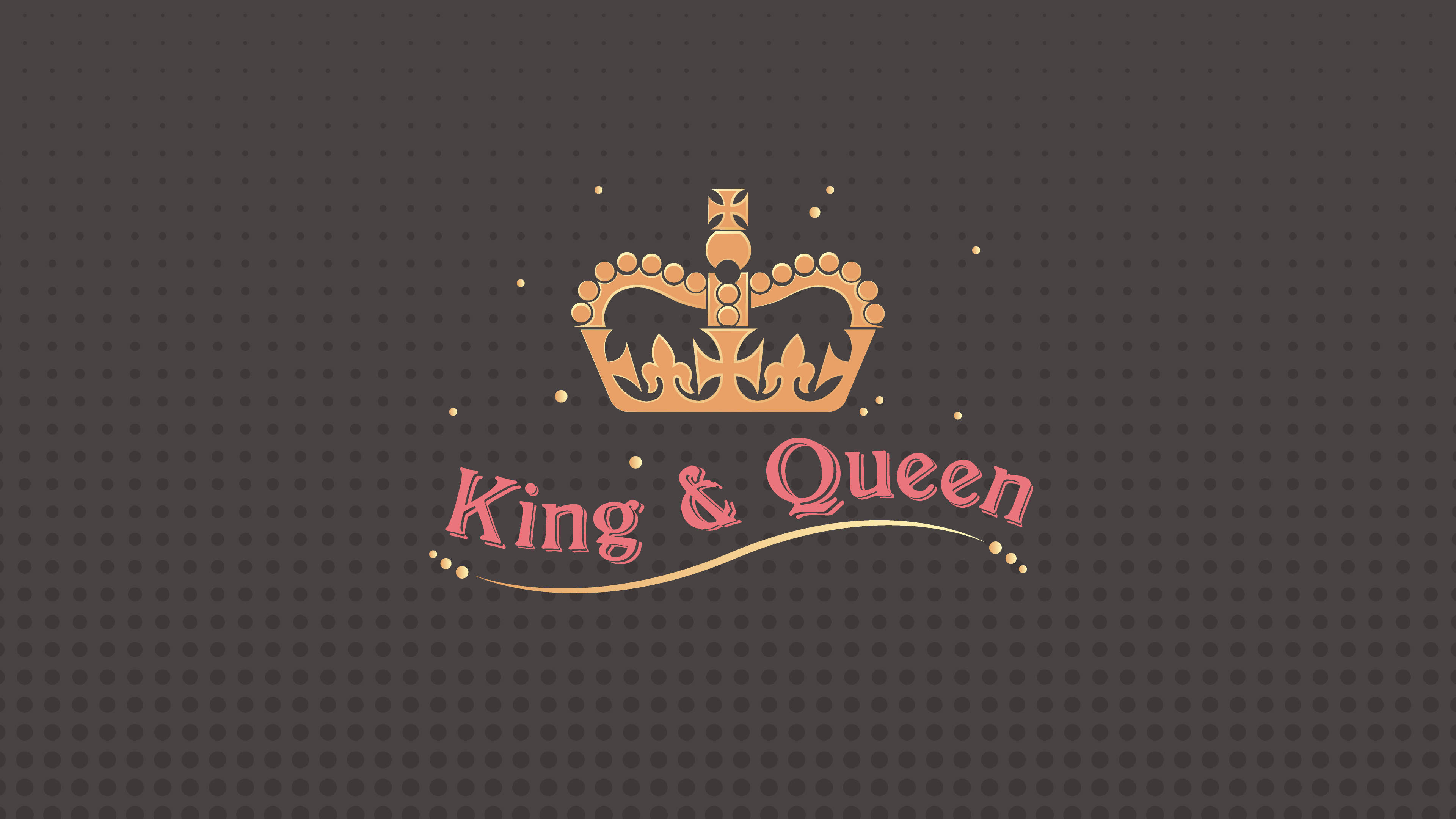 King & Queen, golden crown, pink, 4K Desktop Wallpaper