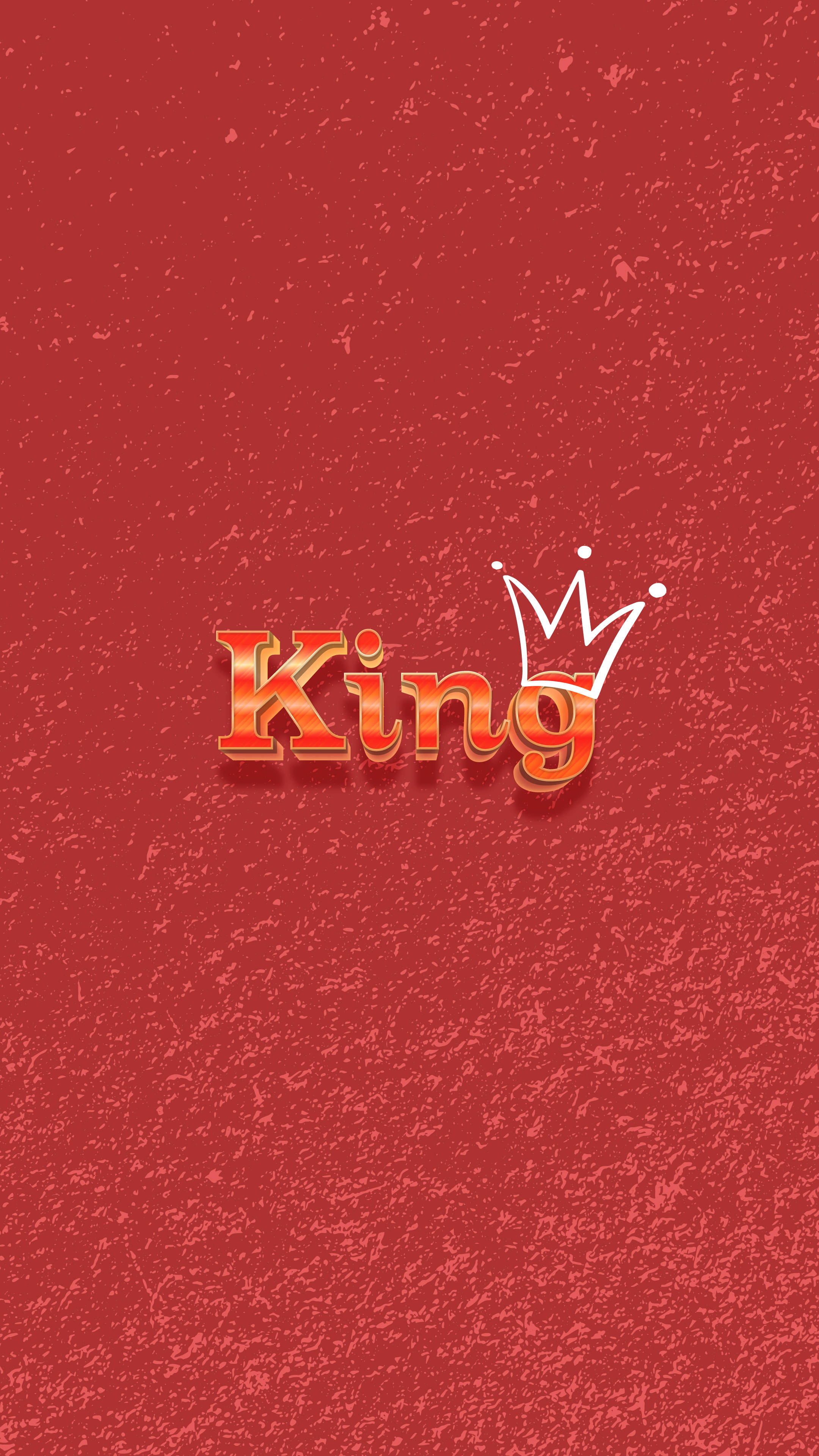 King, Queen, bold orange 3D letters, 4K Phone Wallpaper