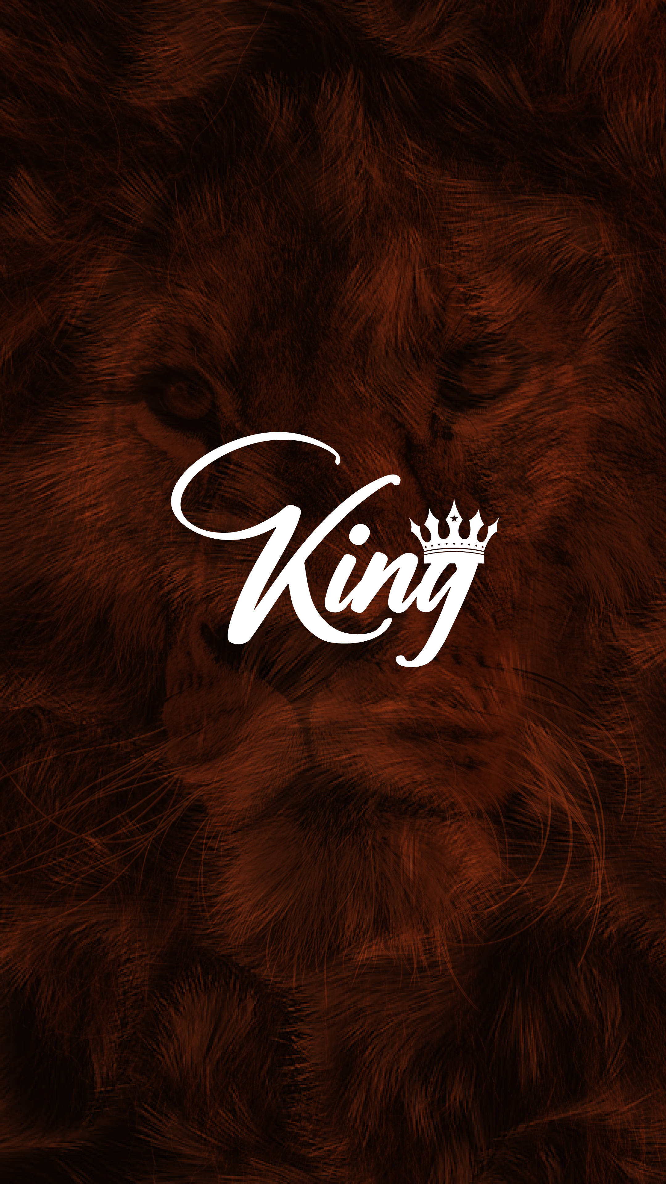 King And Queen, red lion, white cursive 'King', 4K Phone Wallpaper