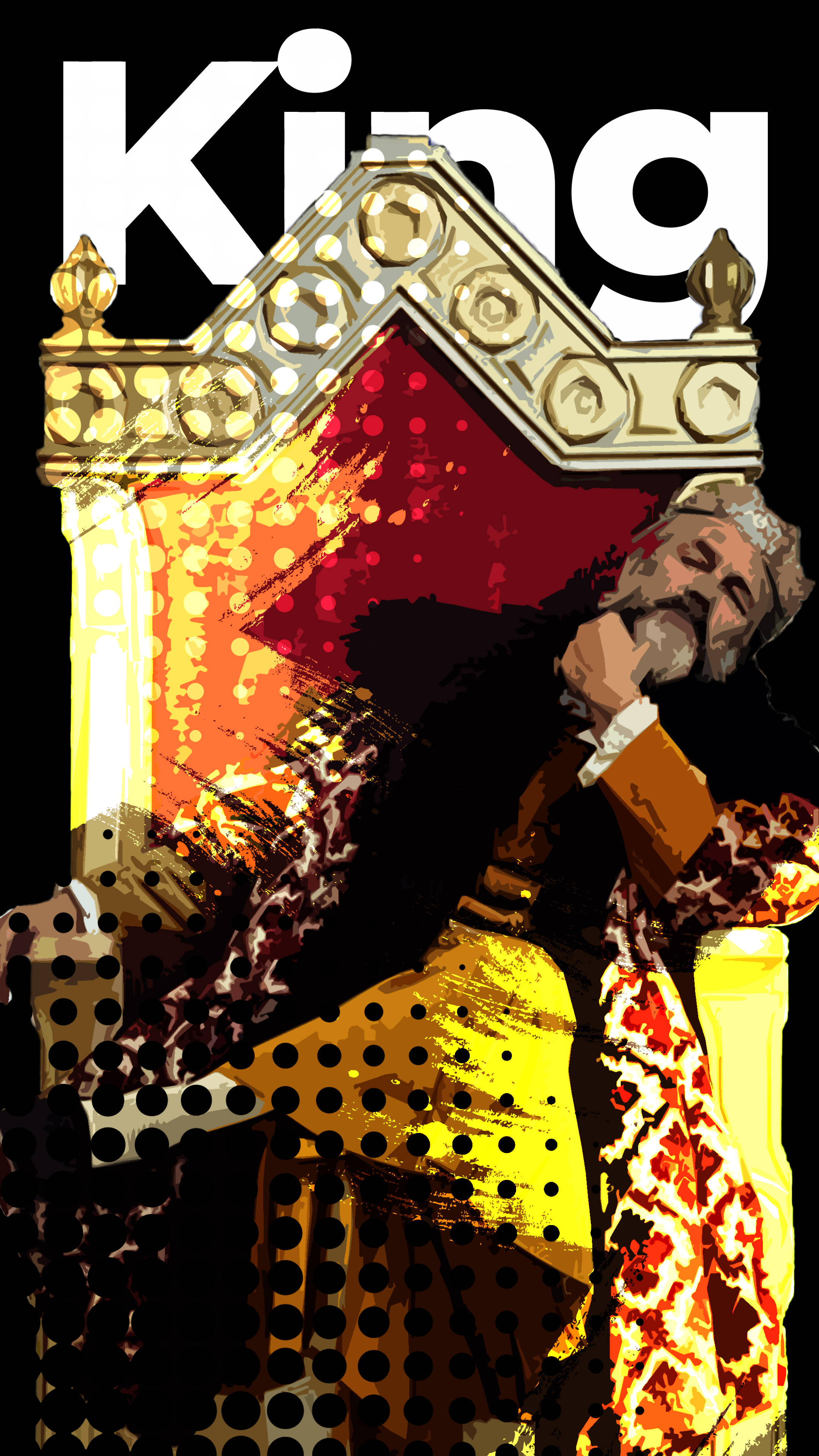 King And Queen, golden throne, red velvet, 4K Phone Wallpaper