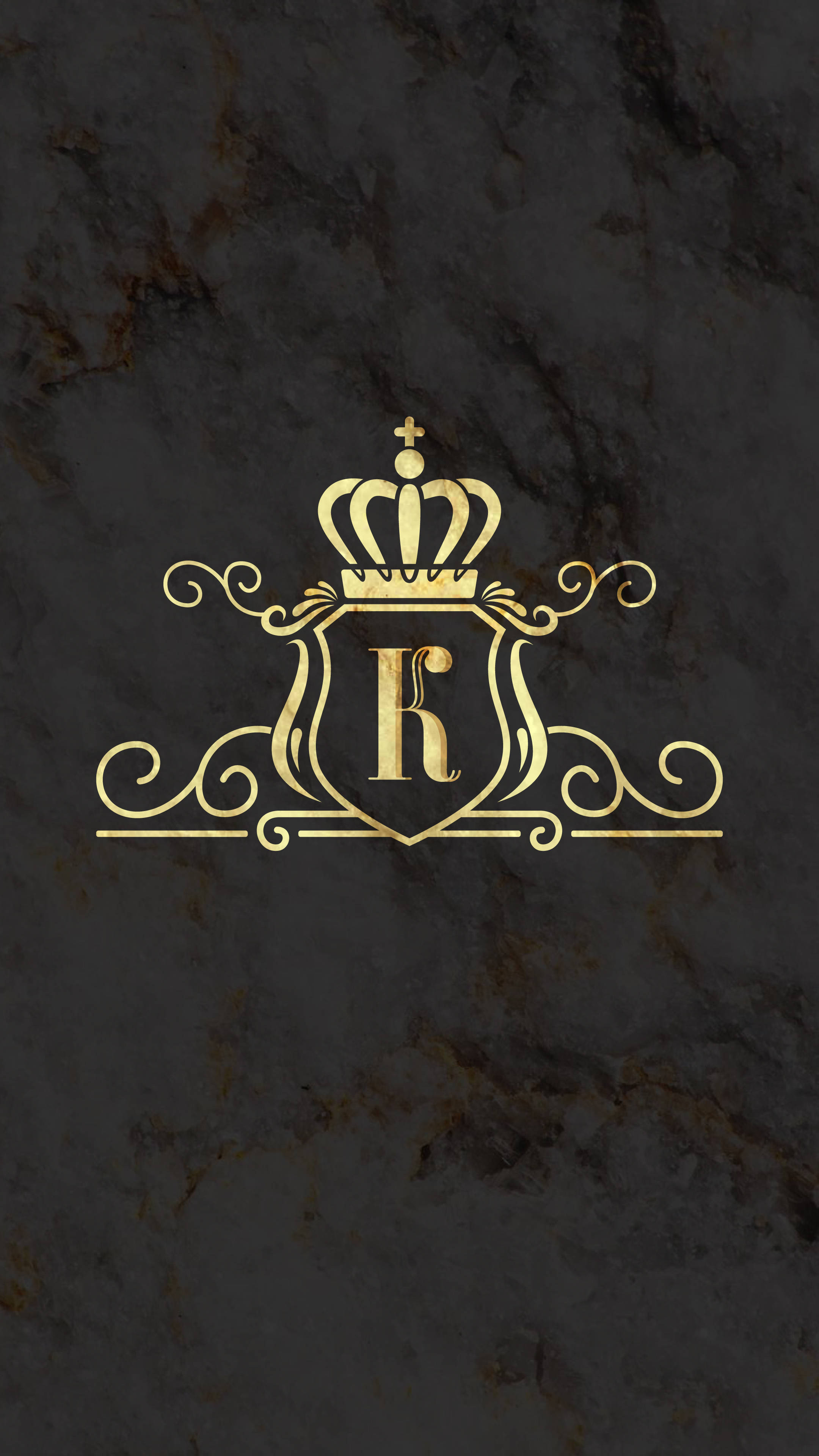 golden marble, royal crest, crown, 4K Phone Wallpaper