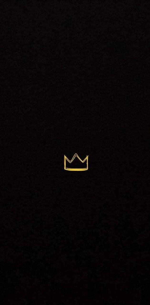 minimalist king and queen crown, golden crown, textured black background, HD Phone Wallpaper