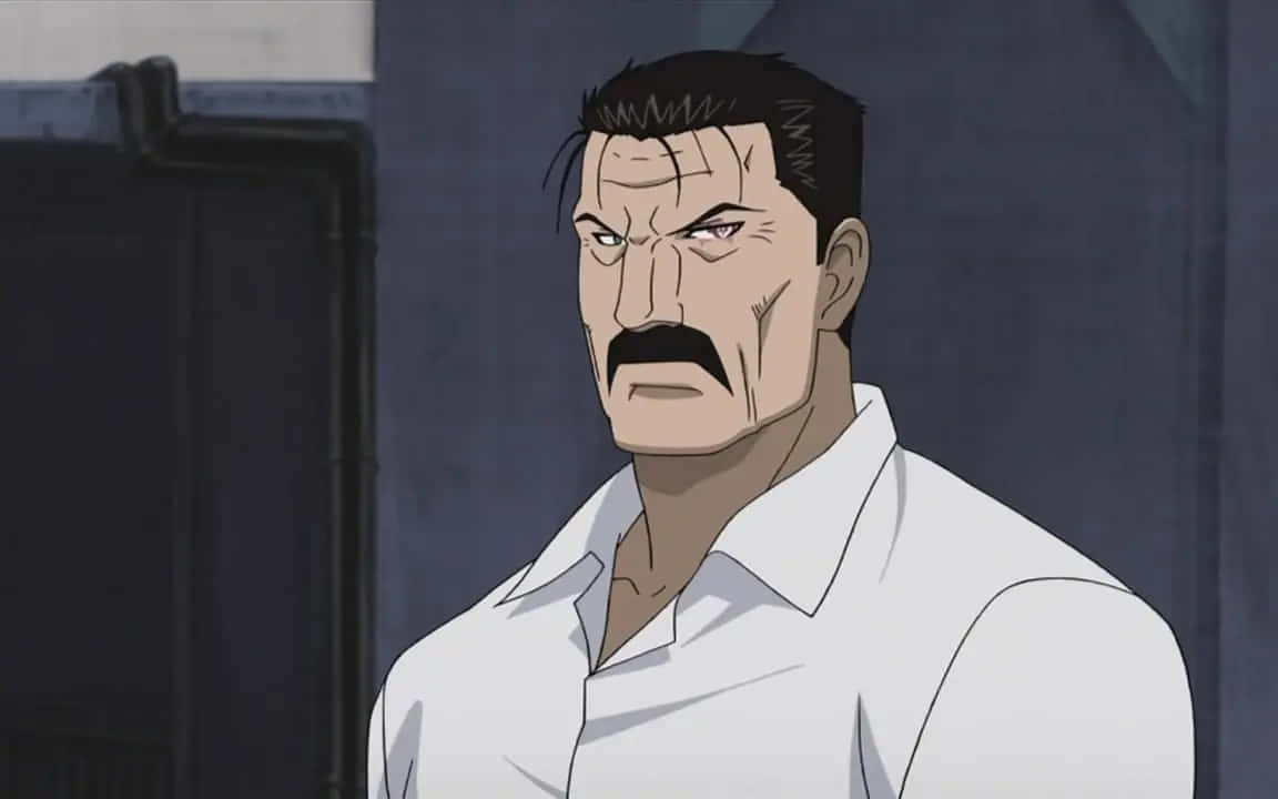 King Bradley, anime man, thick mustache, SD Desktop Wallpaper