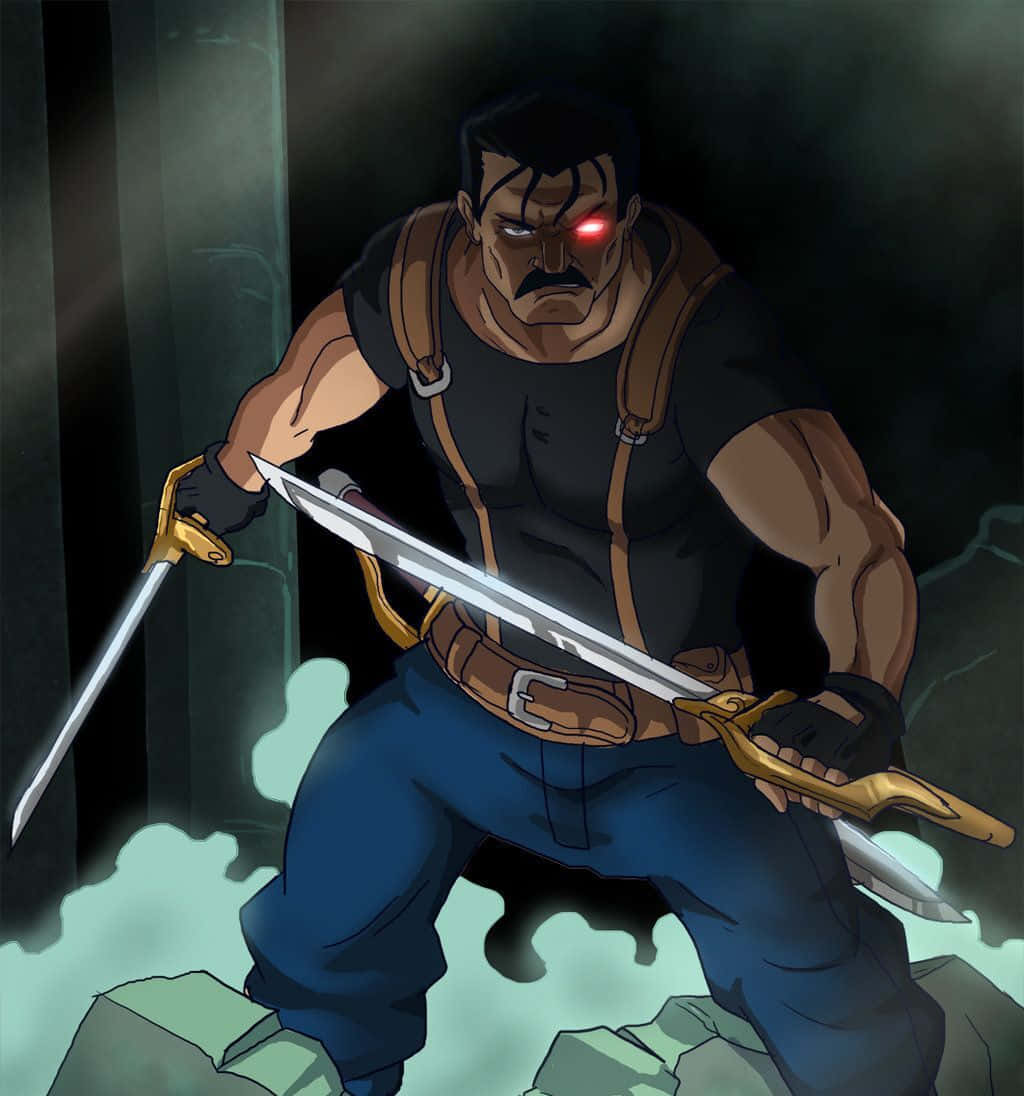 King Bradley, glowing red eye, dual swords, SD Phone Wallpaper