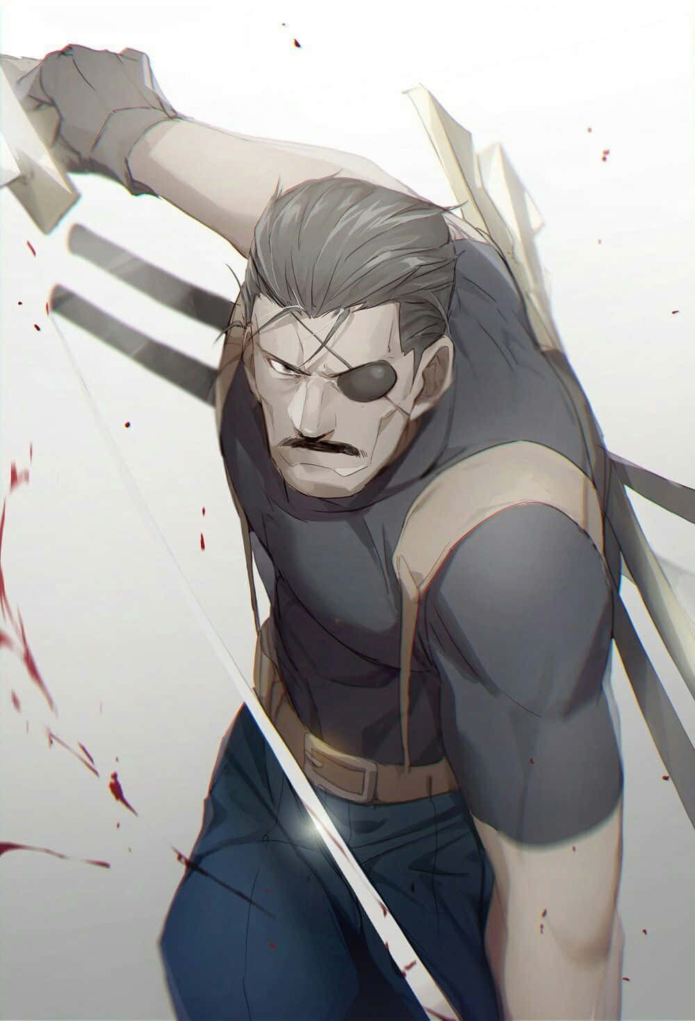 King Bradley, eyepatch, mustache, HD Phone Wallpaper