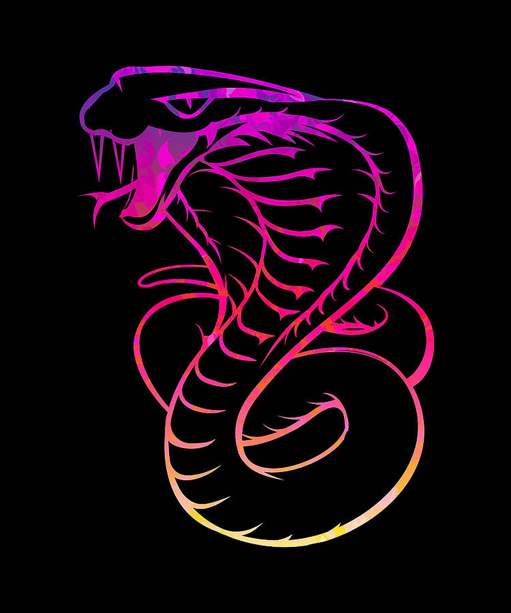 King Cobra, neon art, glowing pink, Full HD Phone Wallpaper