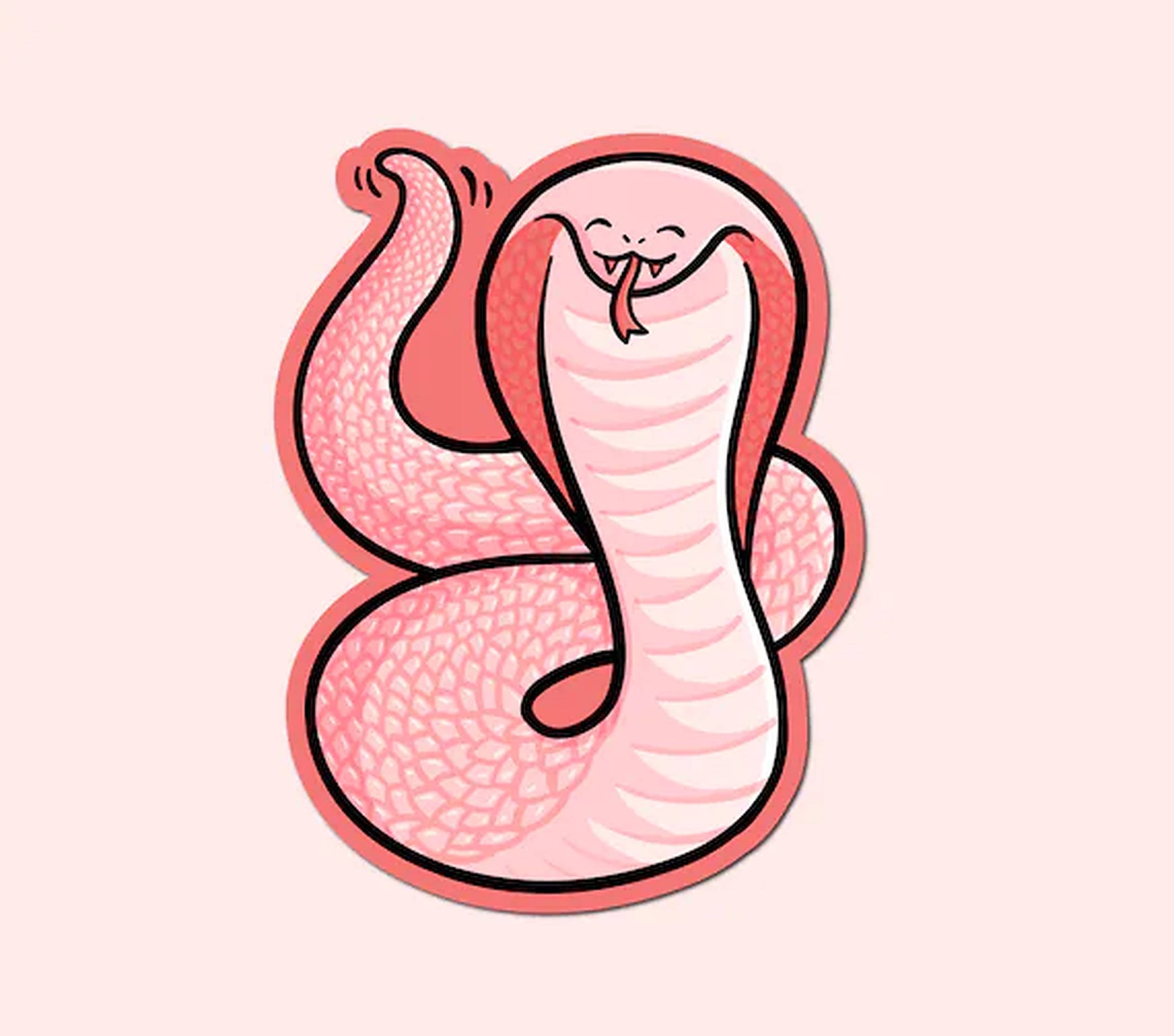 King Cobra, pink, cartoon, Full HD Desktop Wallpaper
