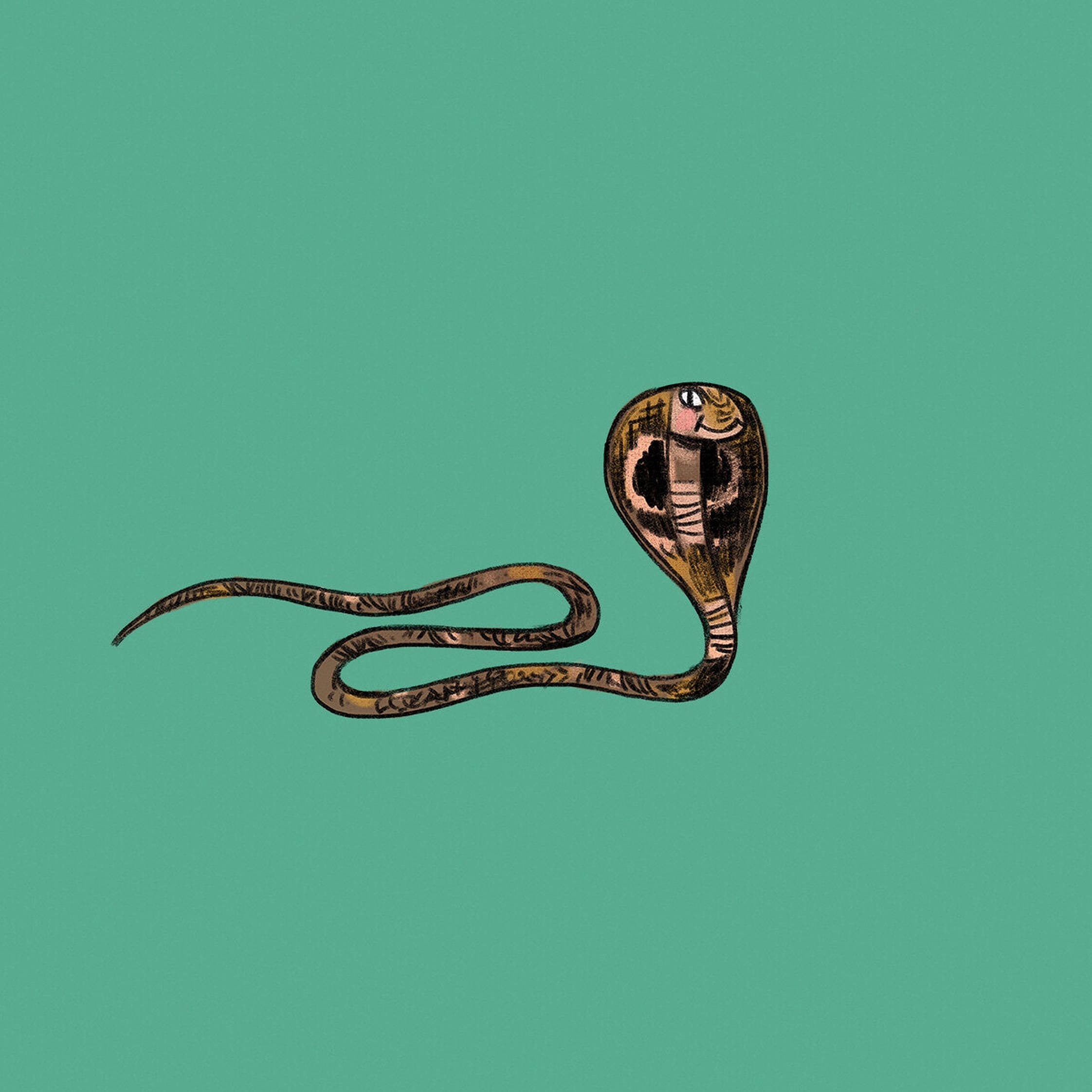King Cobra, green, cartoonish cobra, Full HD Desktop Wallpaper