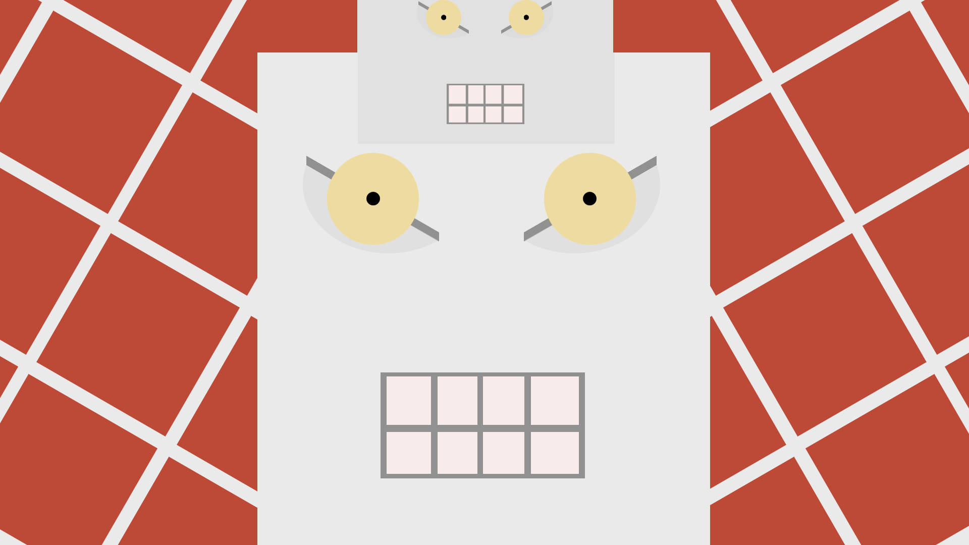 King Crimson, square shape faces, yellow eyes, Full HD Desktop Wallpaper