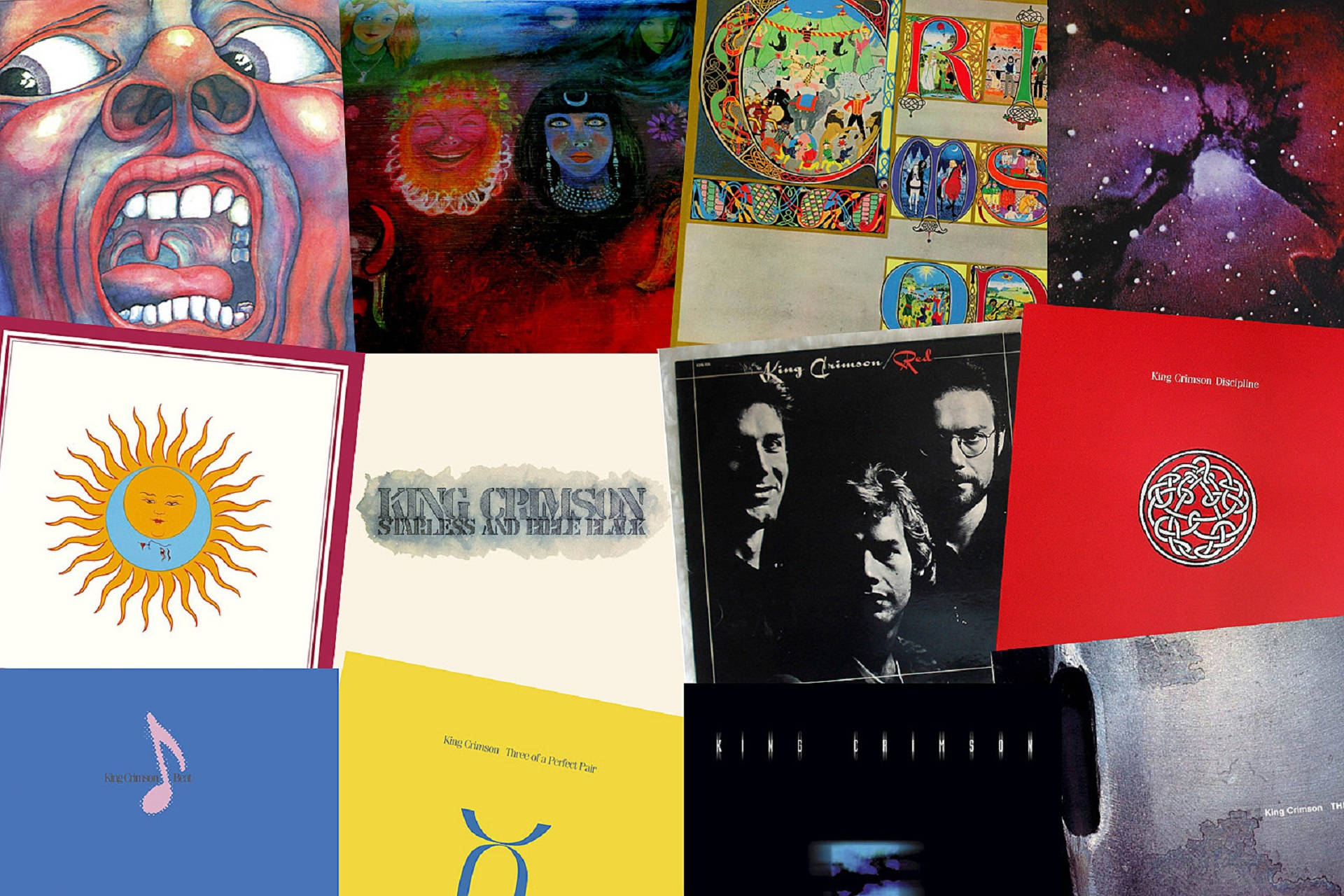 King Crimson, album covers, psychedelic, Full HD Desktop Wallpaper
