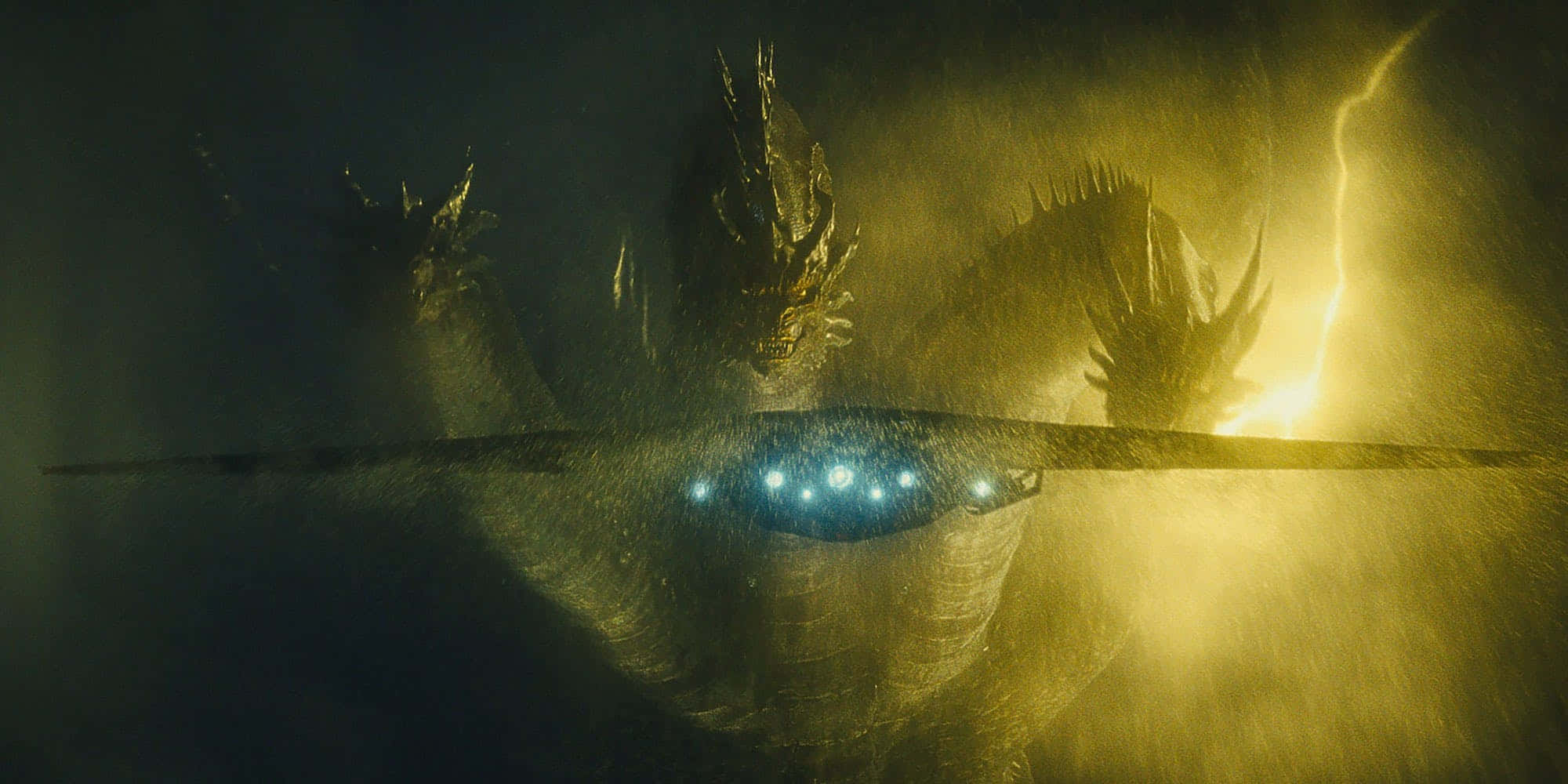 King Ghidorah, golden dragon, glowing eyes, Full HD Desktop Wallpaper