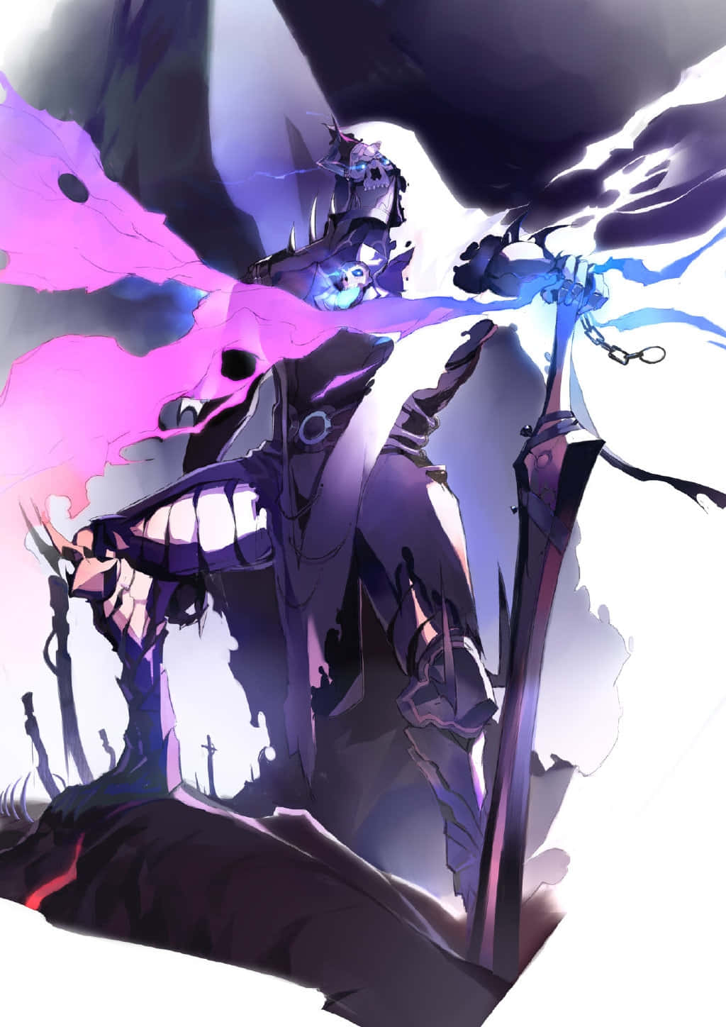 King Hassan, purple armor, glowing blue sword, HD Phone Wallpaper