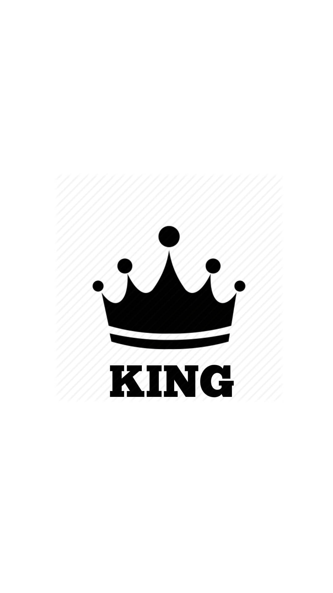 King iPhone, black crown icon, KING text, Full HD Phone Wallpaper