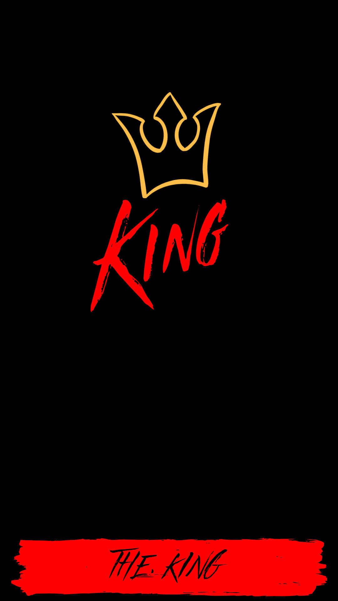 King iPhone, gold crown, red graffiti-style text, Full HD Phone Wallpaper