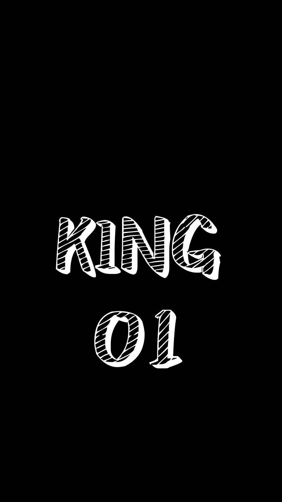 KING 01, white stylized text, solid black background, HD Phone Wallpaper