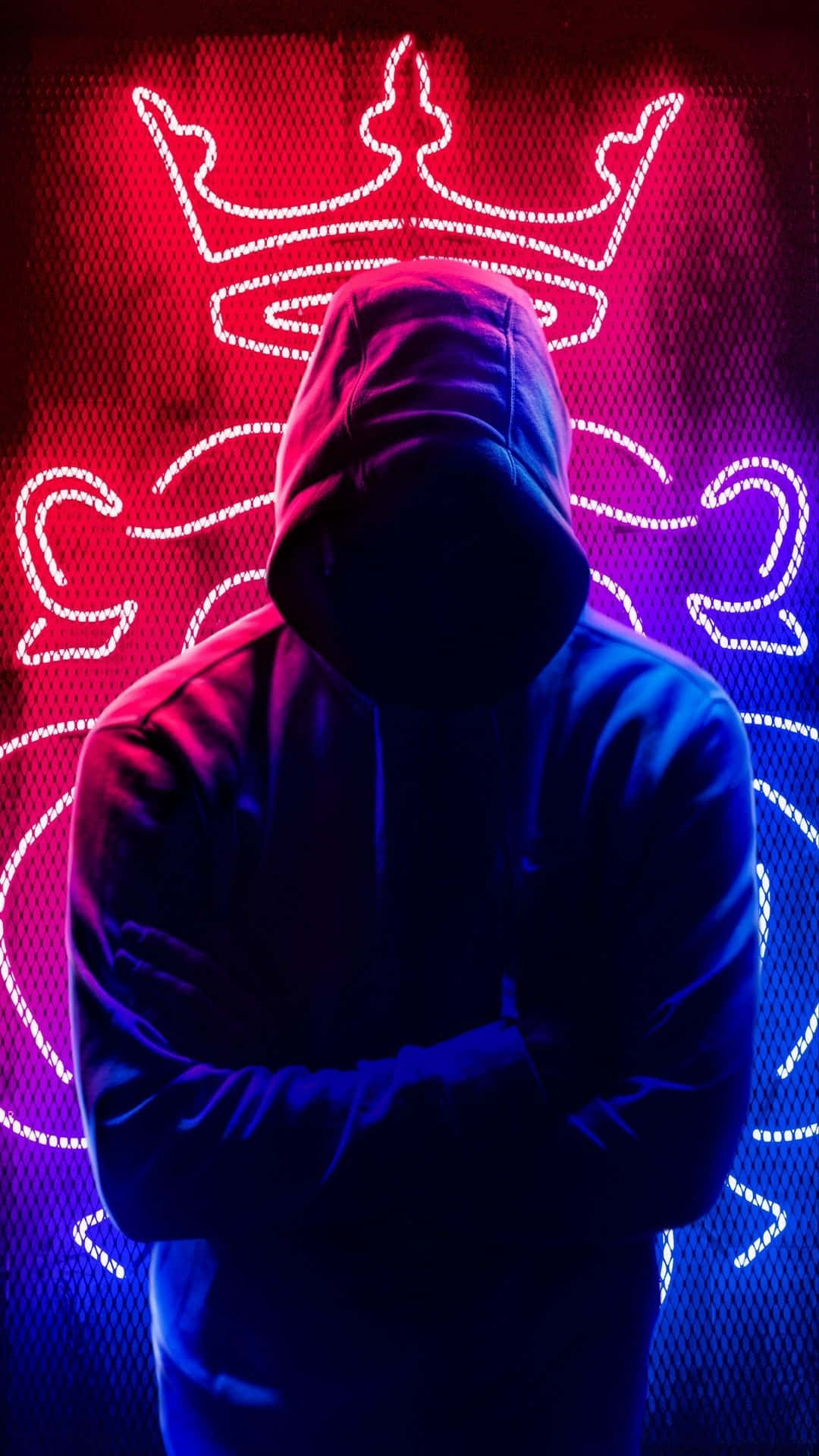 Neon King Boy Phone, neon crown, dragon design, Full HD Phone Wallpaper