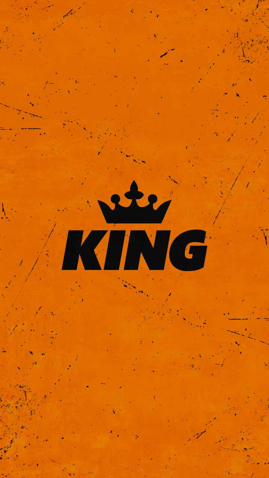Orange King iPhone, black crown, king text, HD Phone Wallpaper
