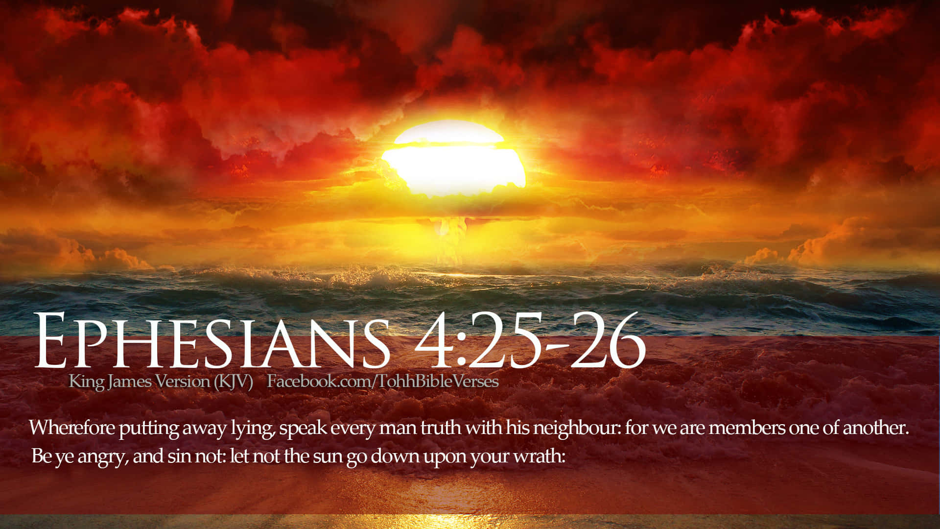 King James Bible, sunset, churning ocean waves, Full HD Desktop Wallpaper