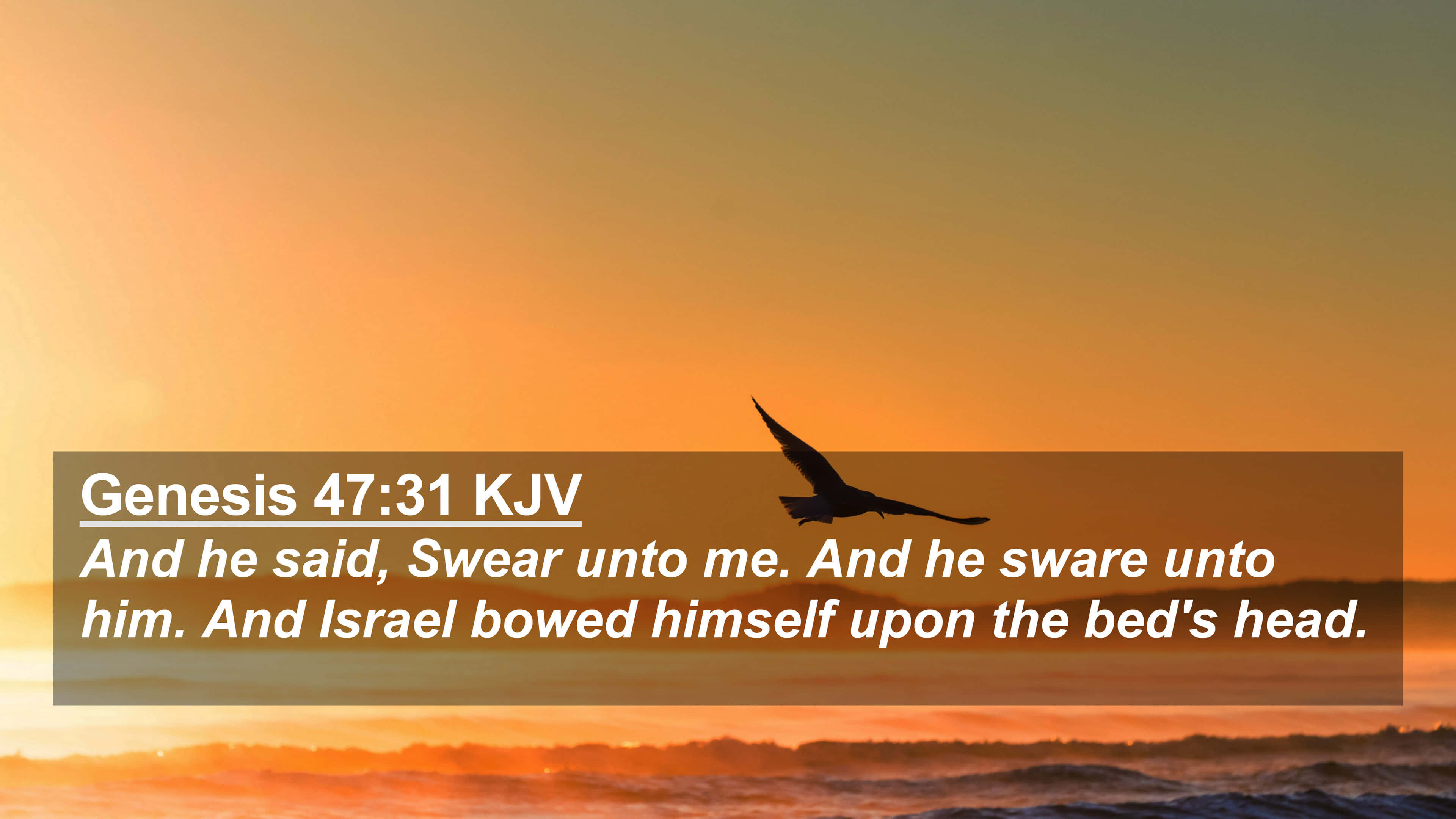 King James Bible, fiery sunset, ocean waves, 4K Desktop Wallpaper