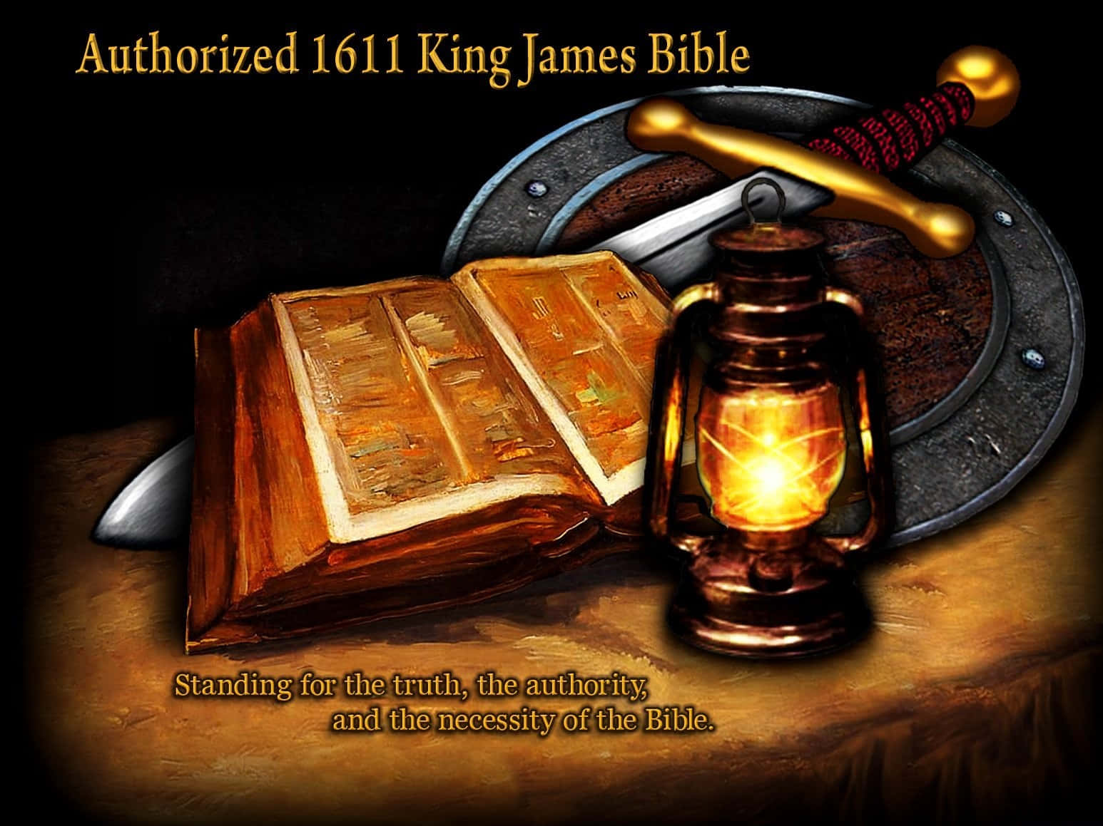King James Bible, 1611 King James Bible, glowing lantern sword, HD Desktop Wallpaper