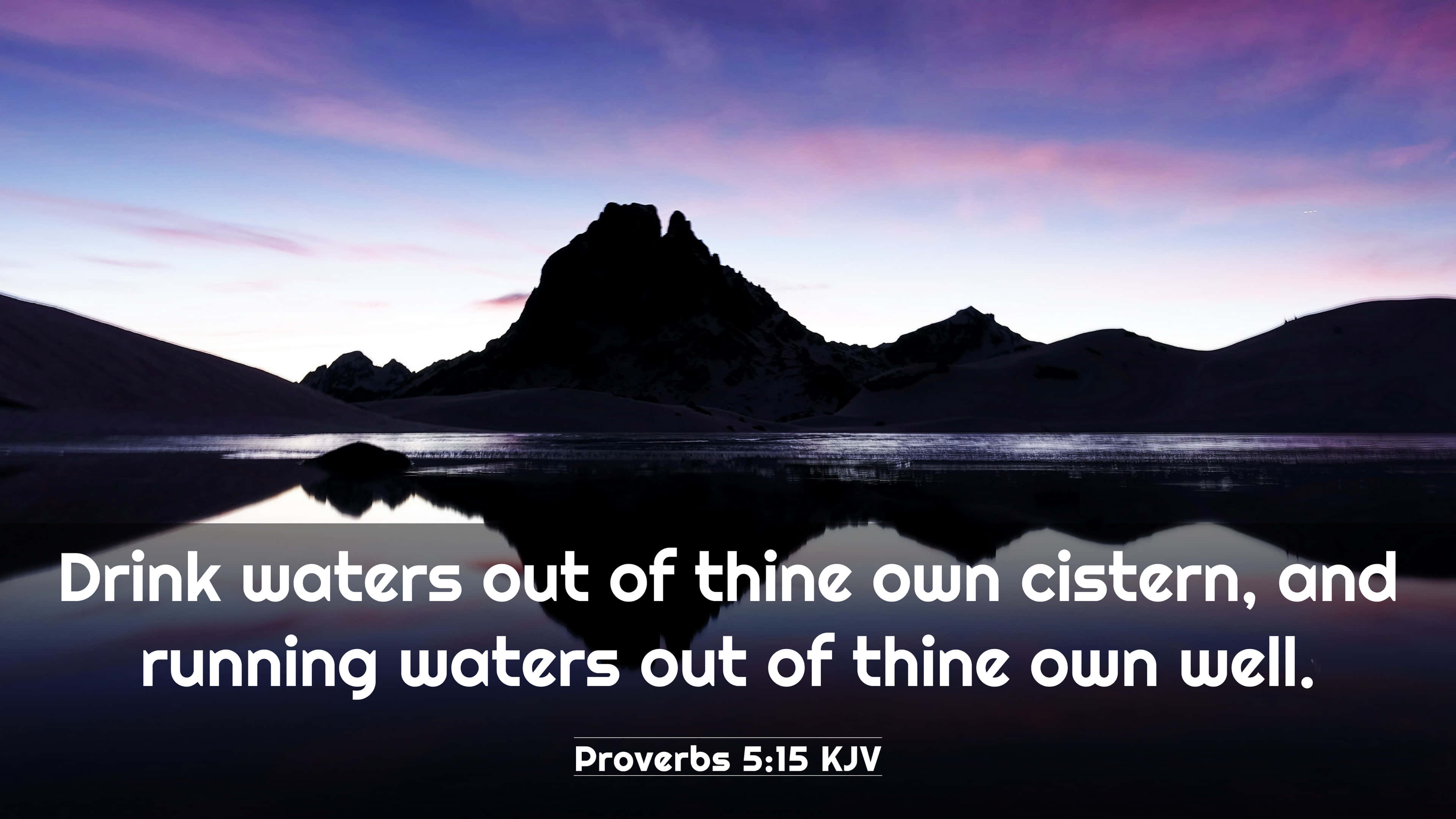 King James Bible, mountain lake, twilight, 4K Desktop Wallpaper