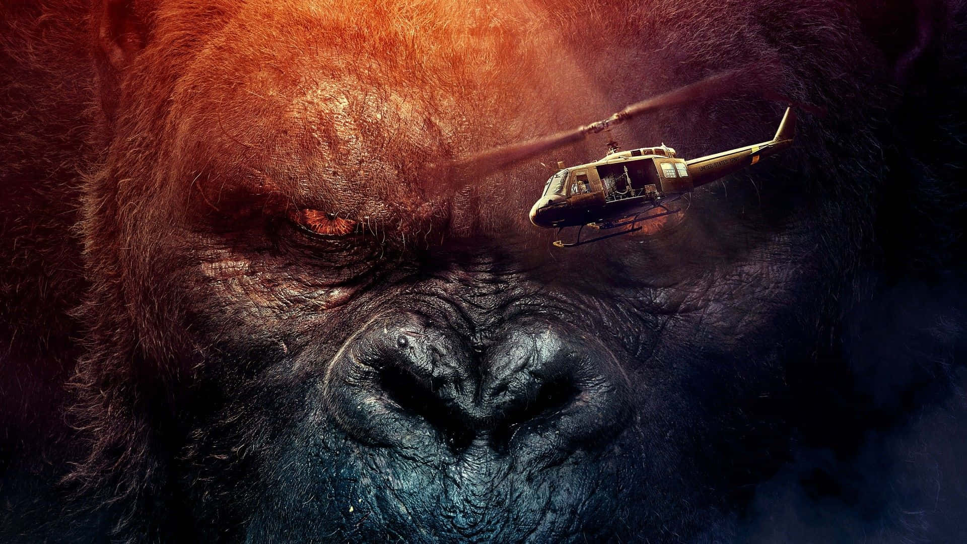 King Kong, helicopter, eye, Full HD Desktop Wallpaper