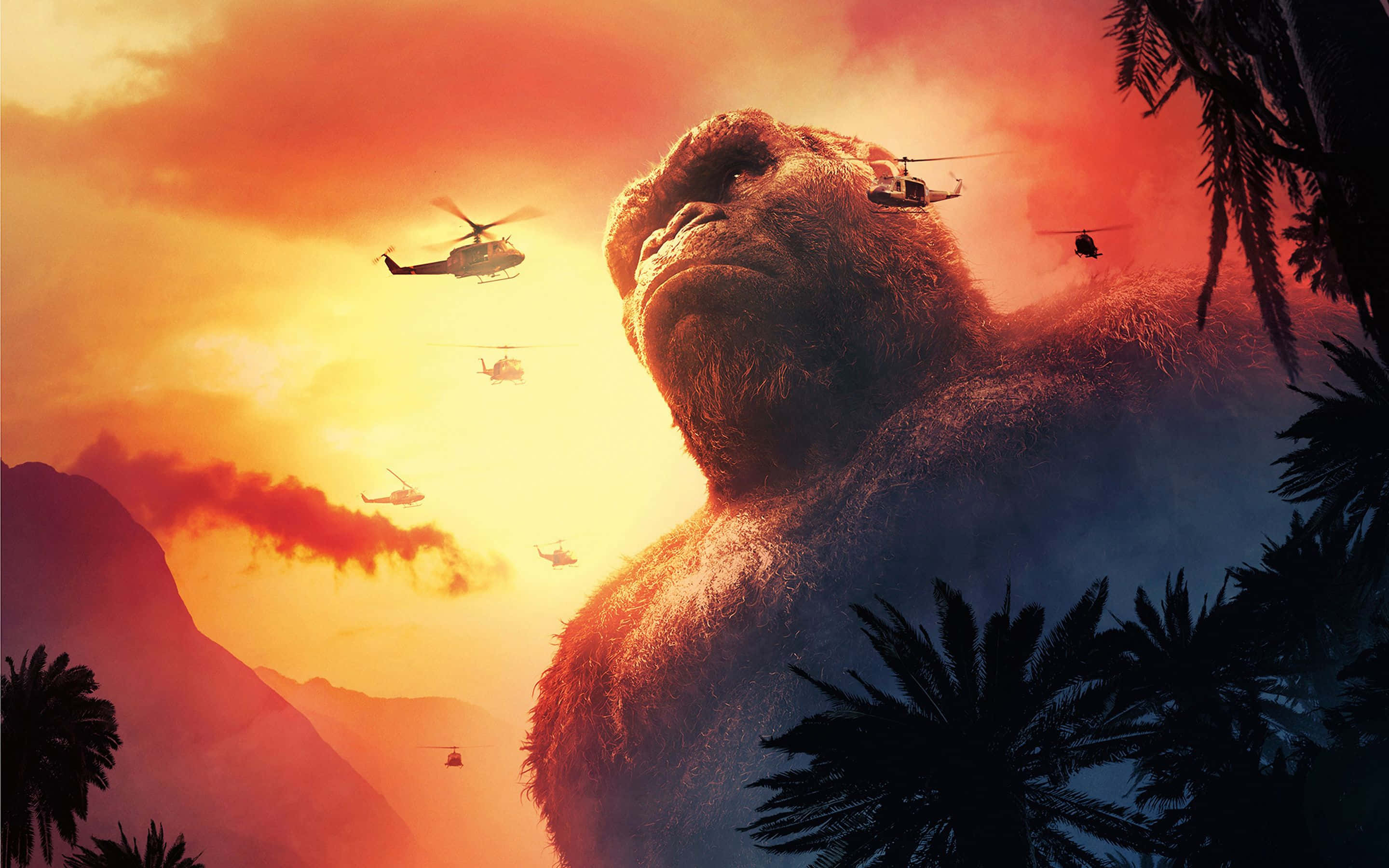 King Kong, 4K, helicopters, 2K Desktop Wallpaper