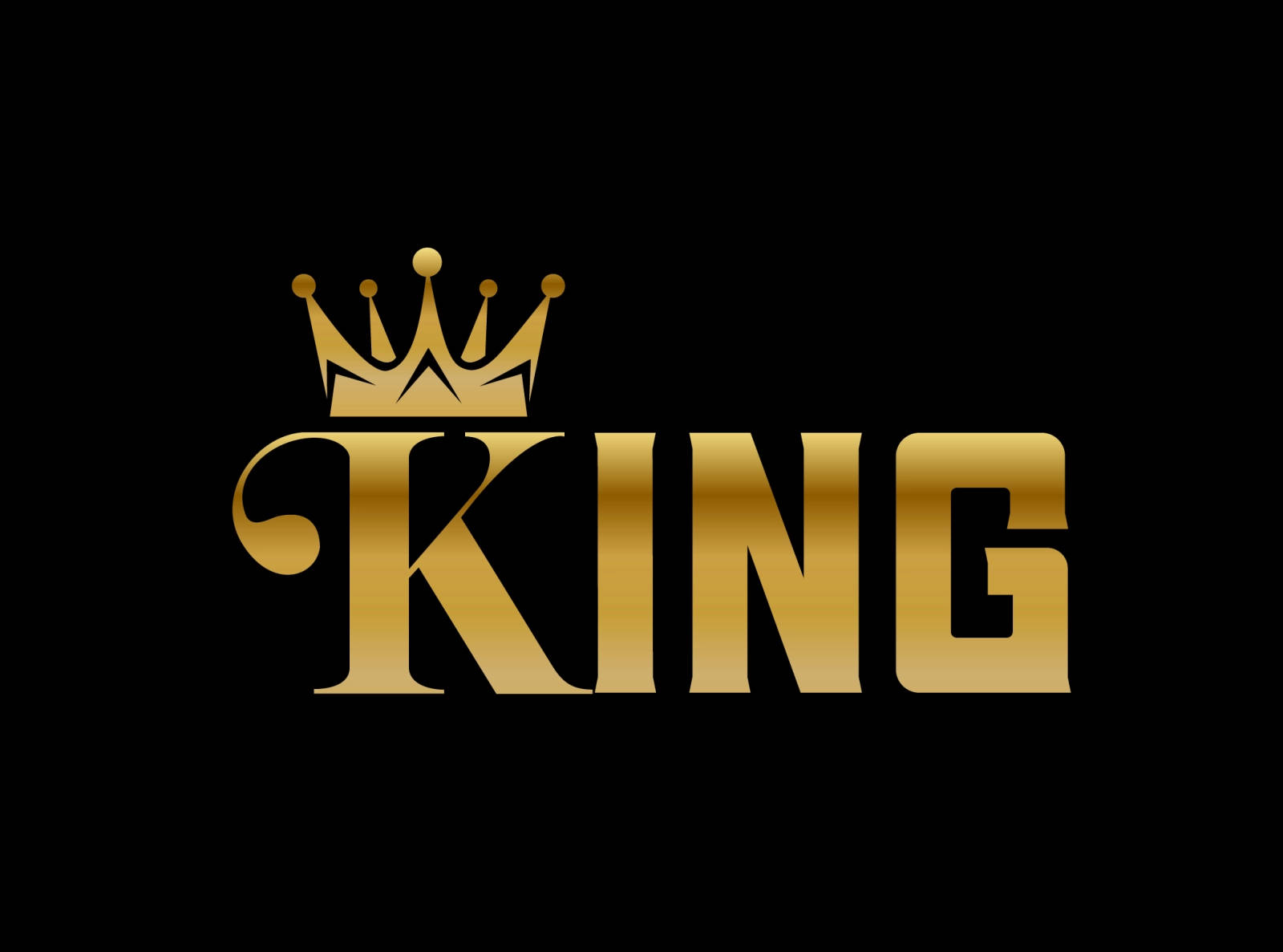 King Logo, golden text, crown, HD Desktop Wallpaper