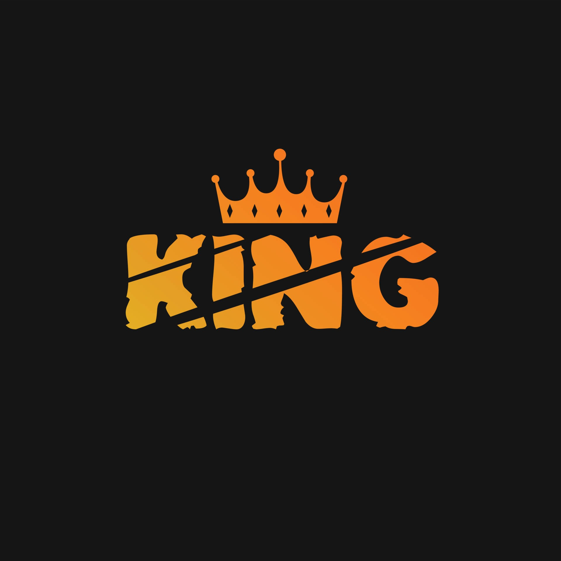 KING, crown, orange, Full HD Desktop Wallpaper