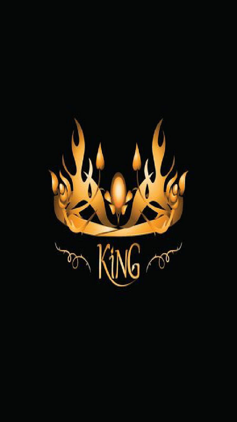 King Logo, elf-like crown, golden crown, HD Phone Wallpaper