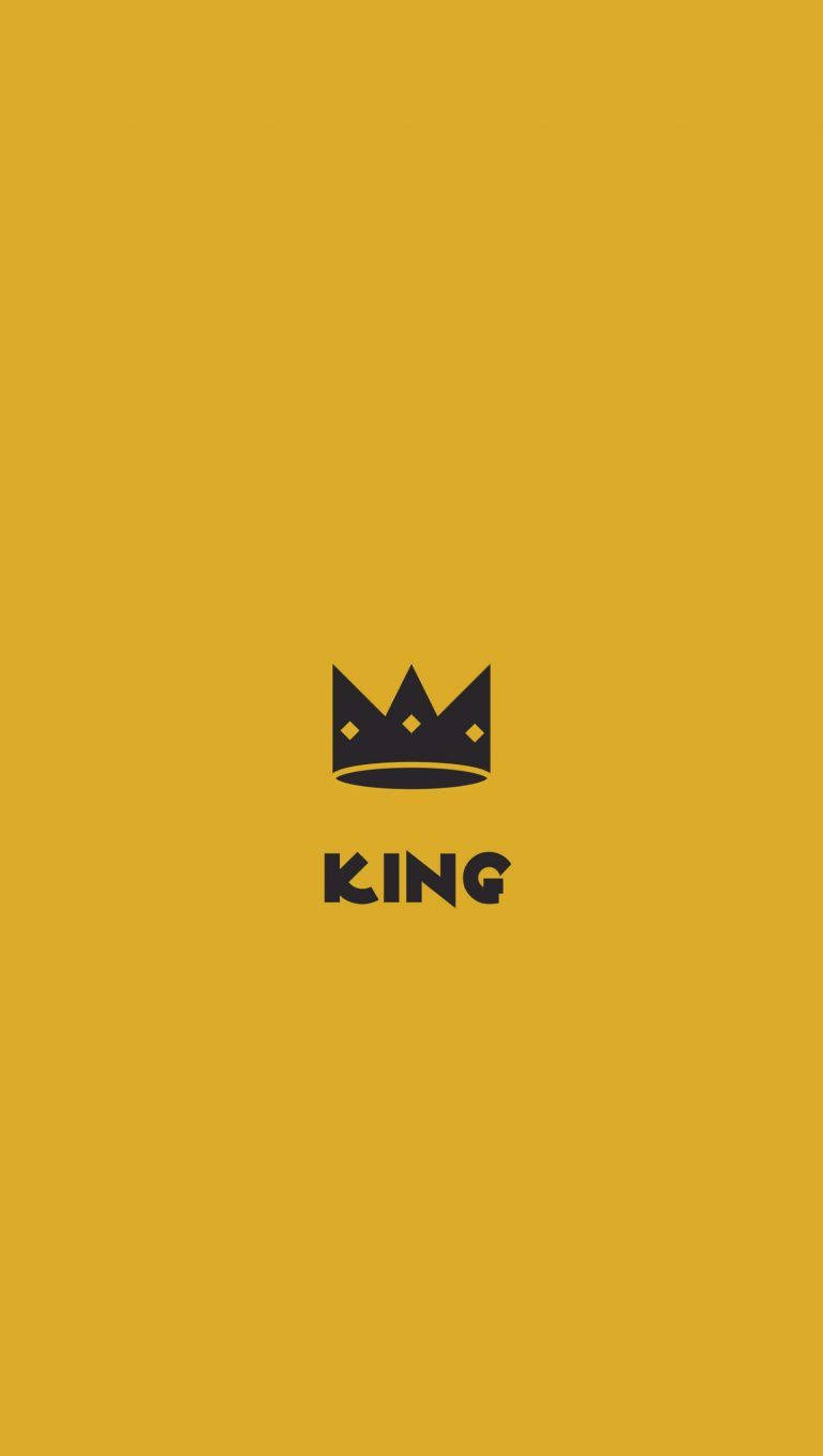 King, black crown, mustard yellow background, HD Phone Wallpaper