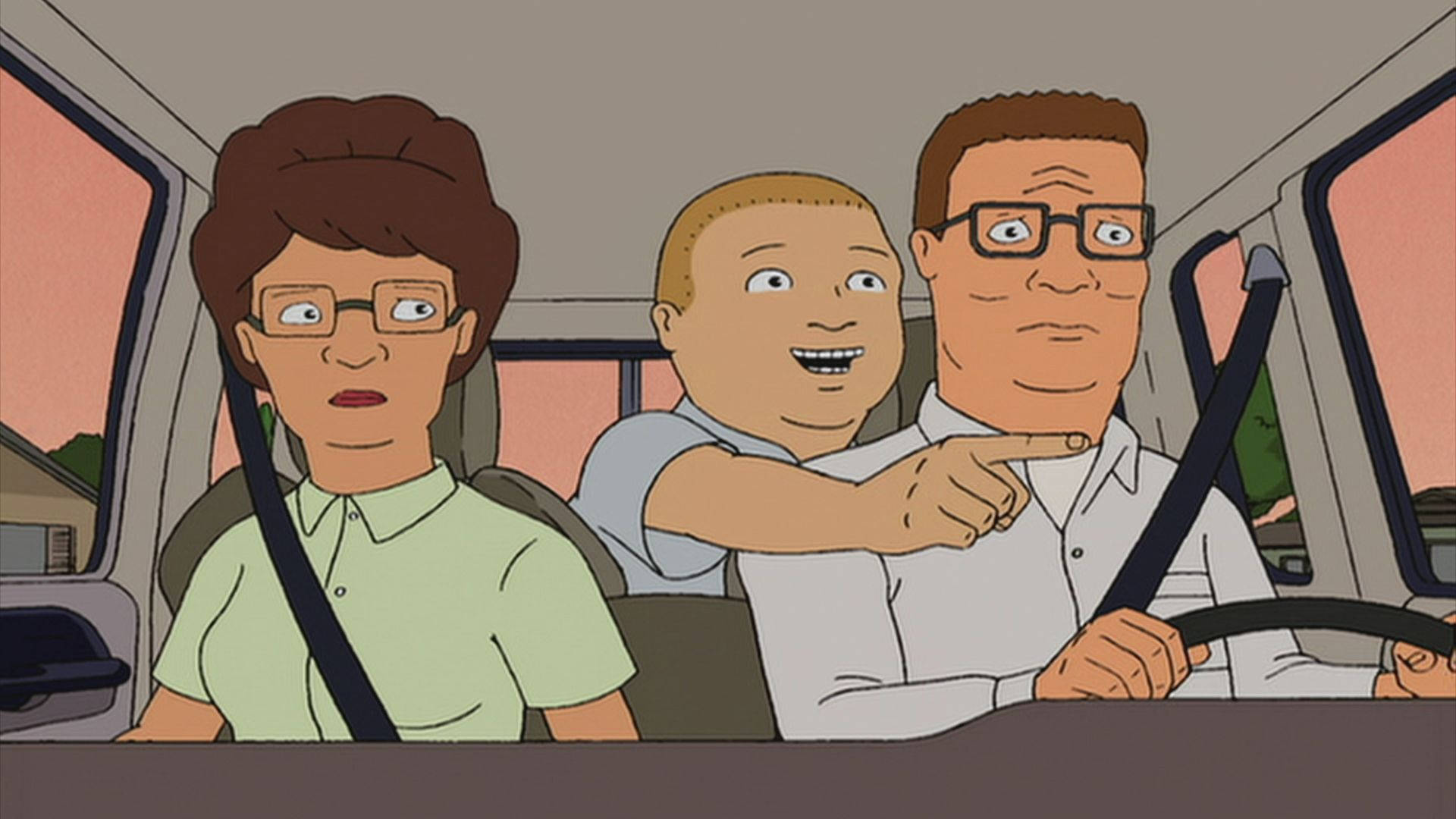 King of the hill, family car, animated characters, Full HD Desktop Wallpaper