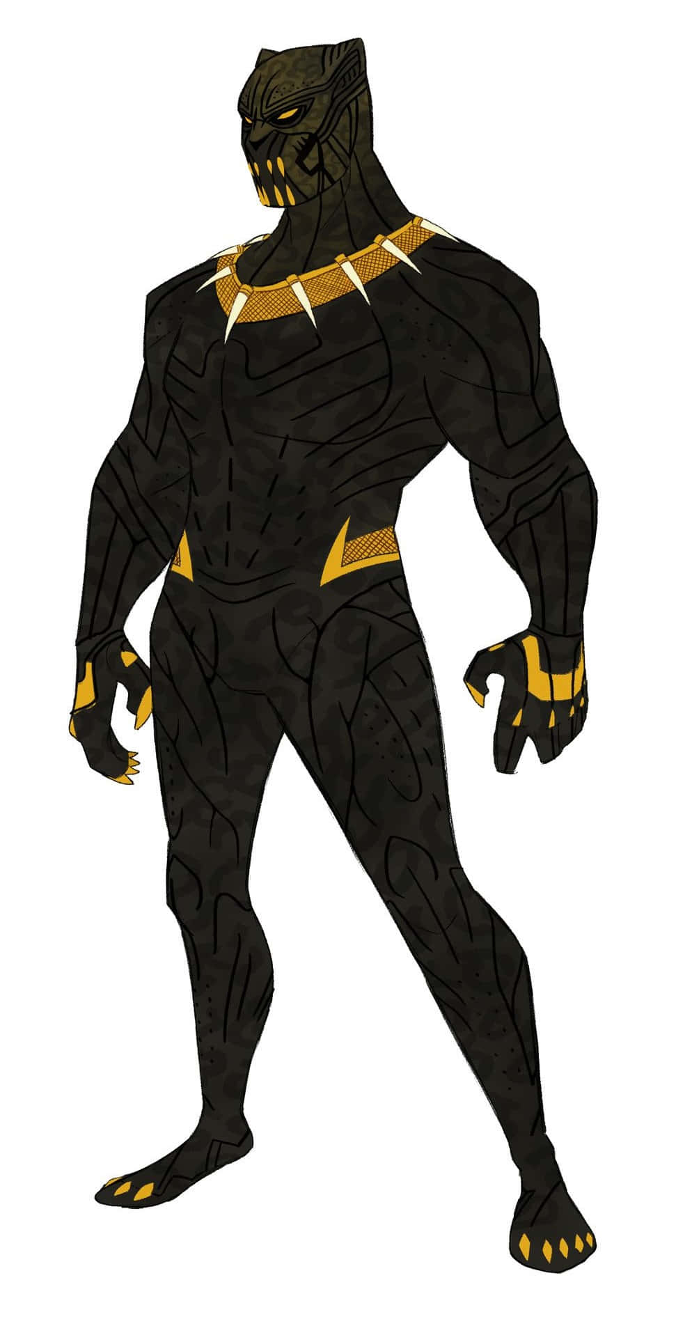King Of Wakanda, black panther superhero, black and gold suit, HD Phone Wallpaper