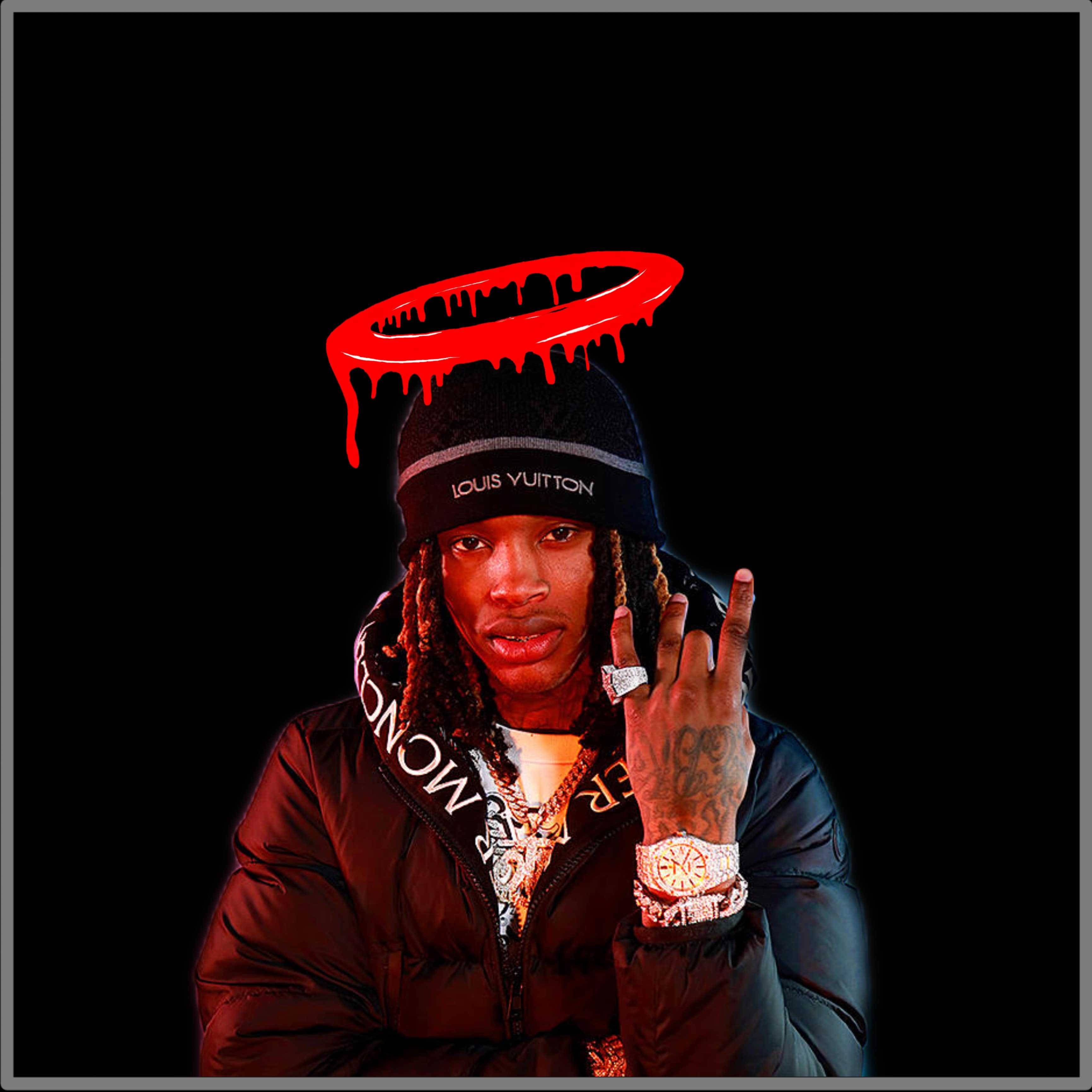 King Von, red halo, black beanie, 2K Desktop Wallpaper