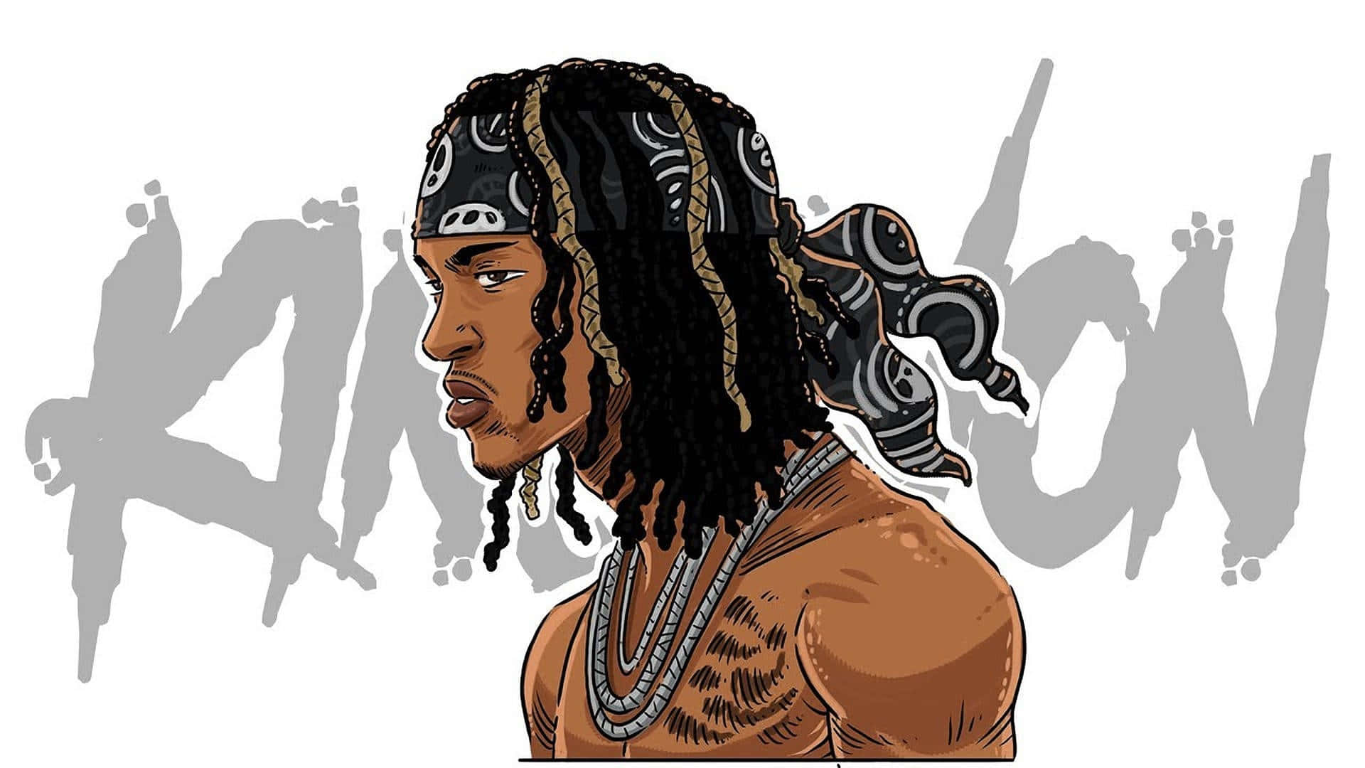 King Von, braided hair, bandana, Full HD Desktop Wallpaper