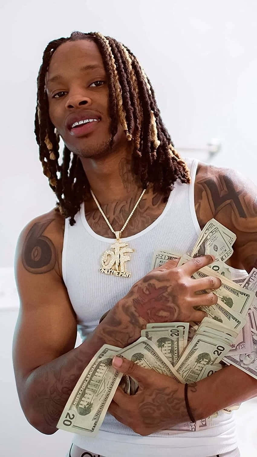 King Von, tattoos, twenty dollar bills, HD Phone Wallpaper