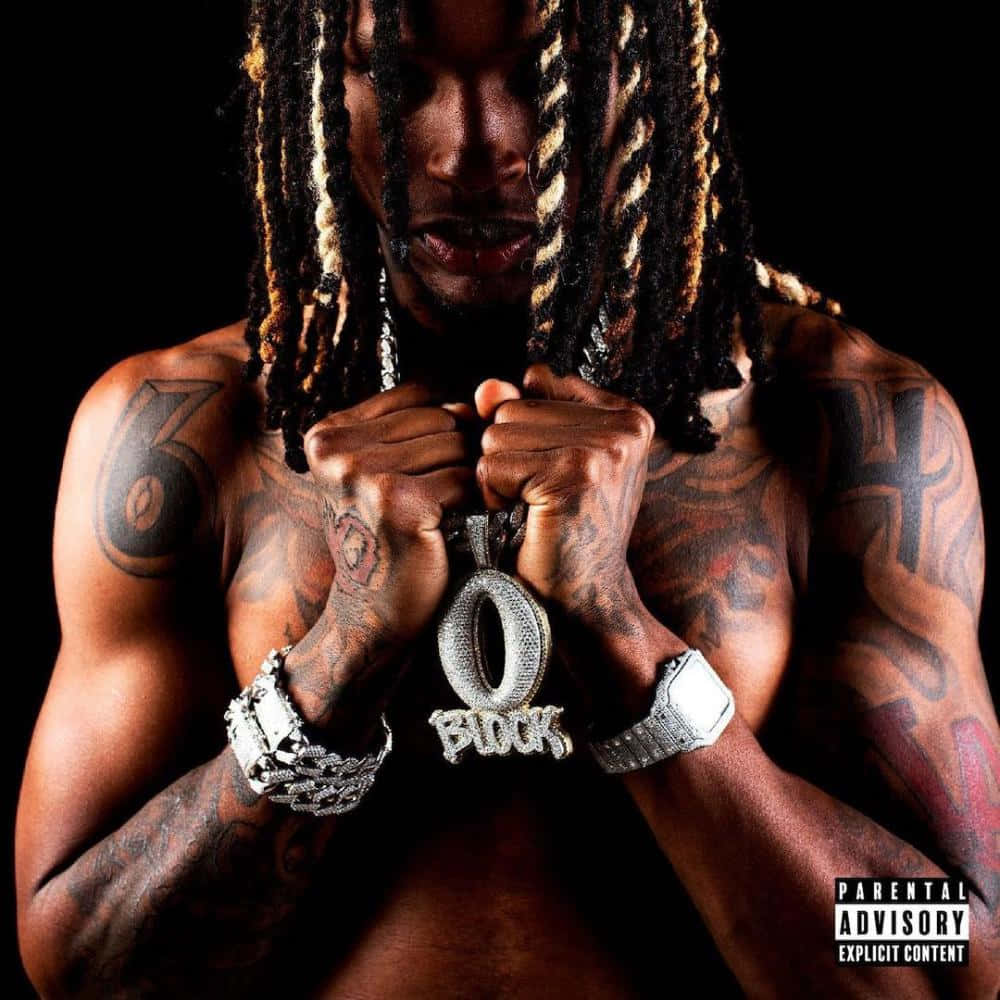 King Von, tattoos, diamond-encrusted 'O BUCK' chain, SD Desktop Wallpaper