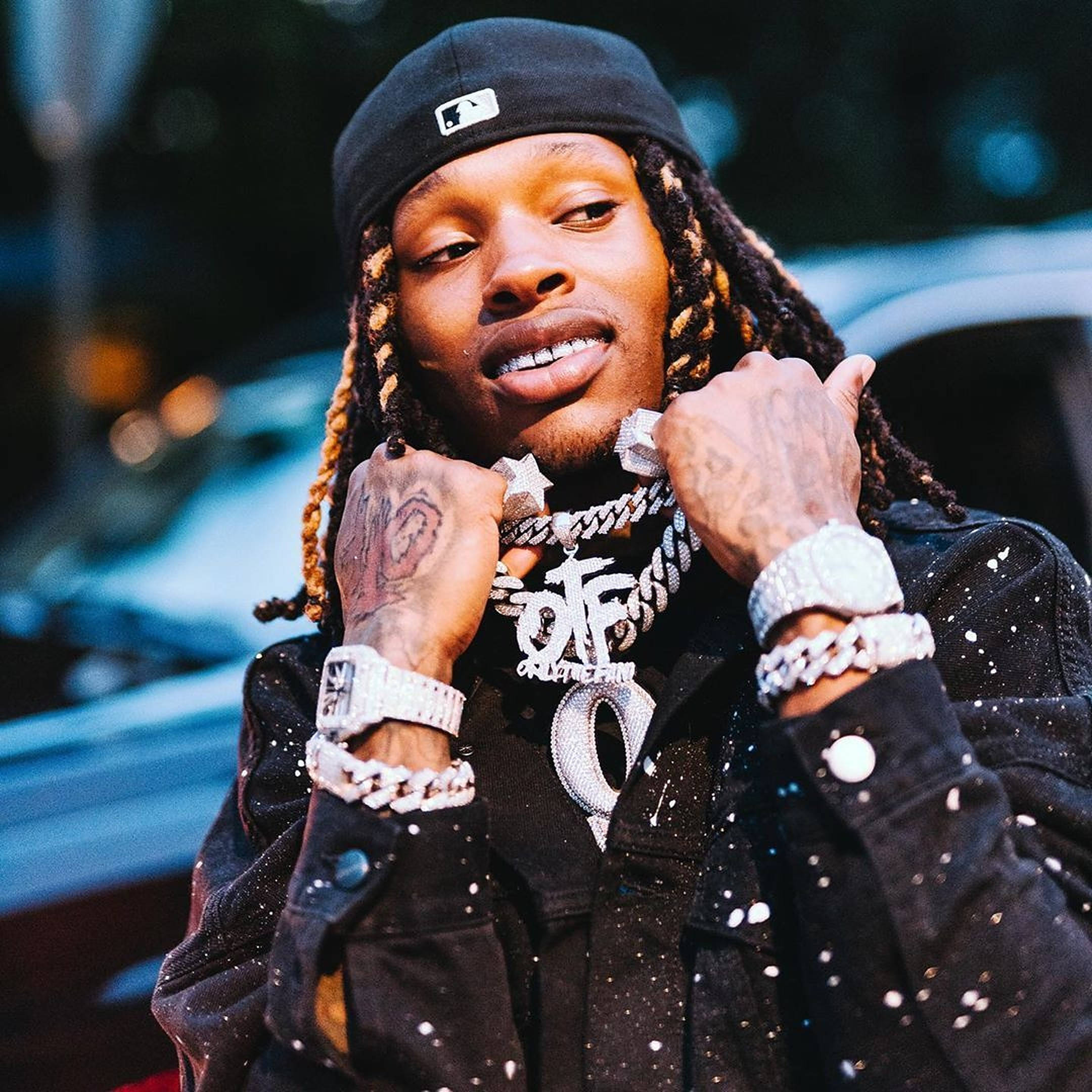 King Von, braided hair, tattoos, Full HD Desktop Wallpaper