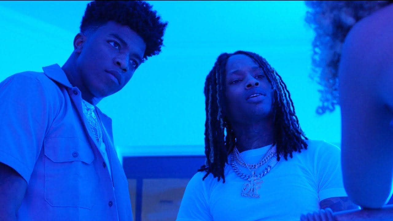 King Von, blue filter, dimly lit room, HD Desktop Wallpaper