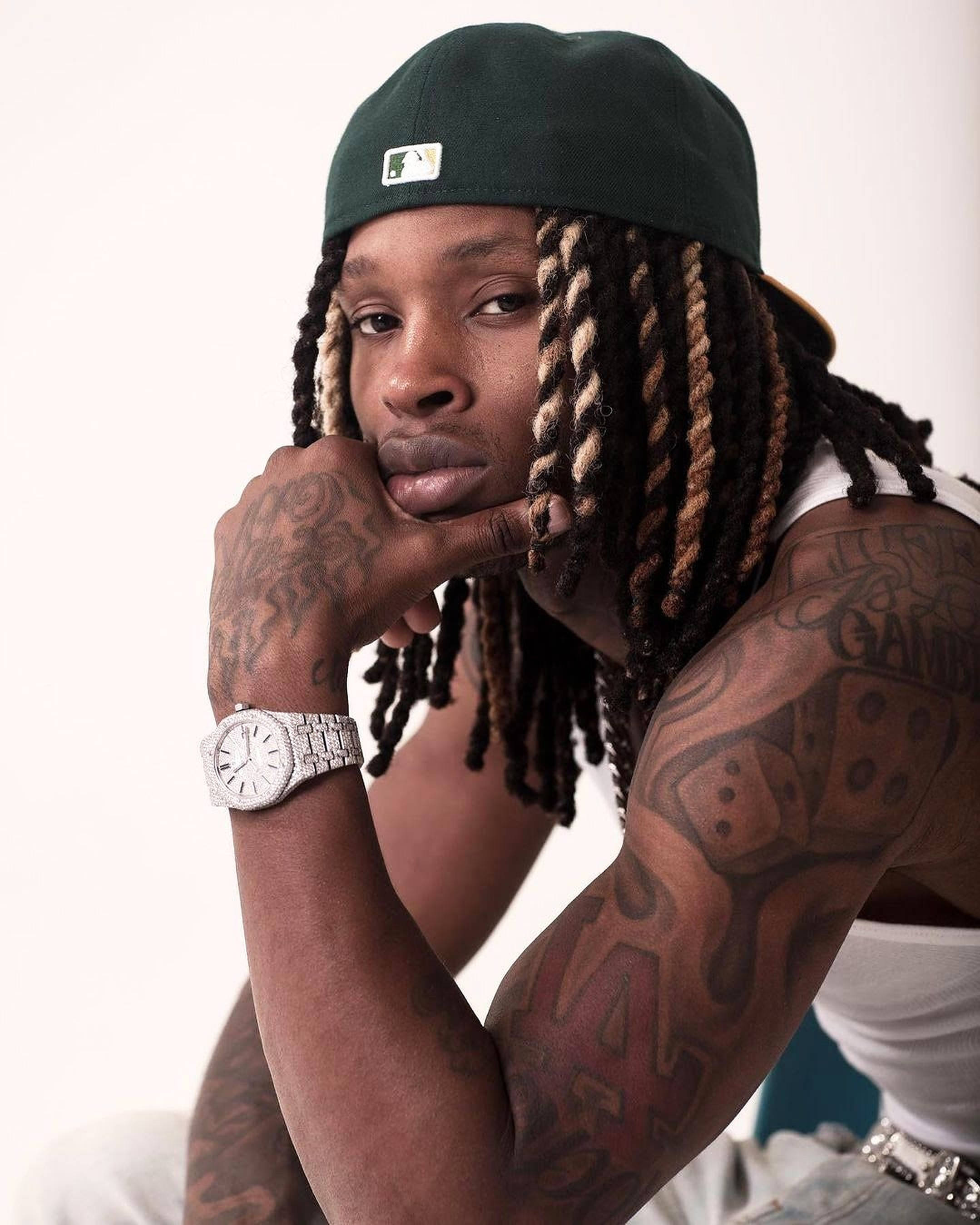King Von, braided hair, tattoos, 2K Phone Wallpaper
