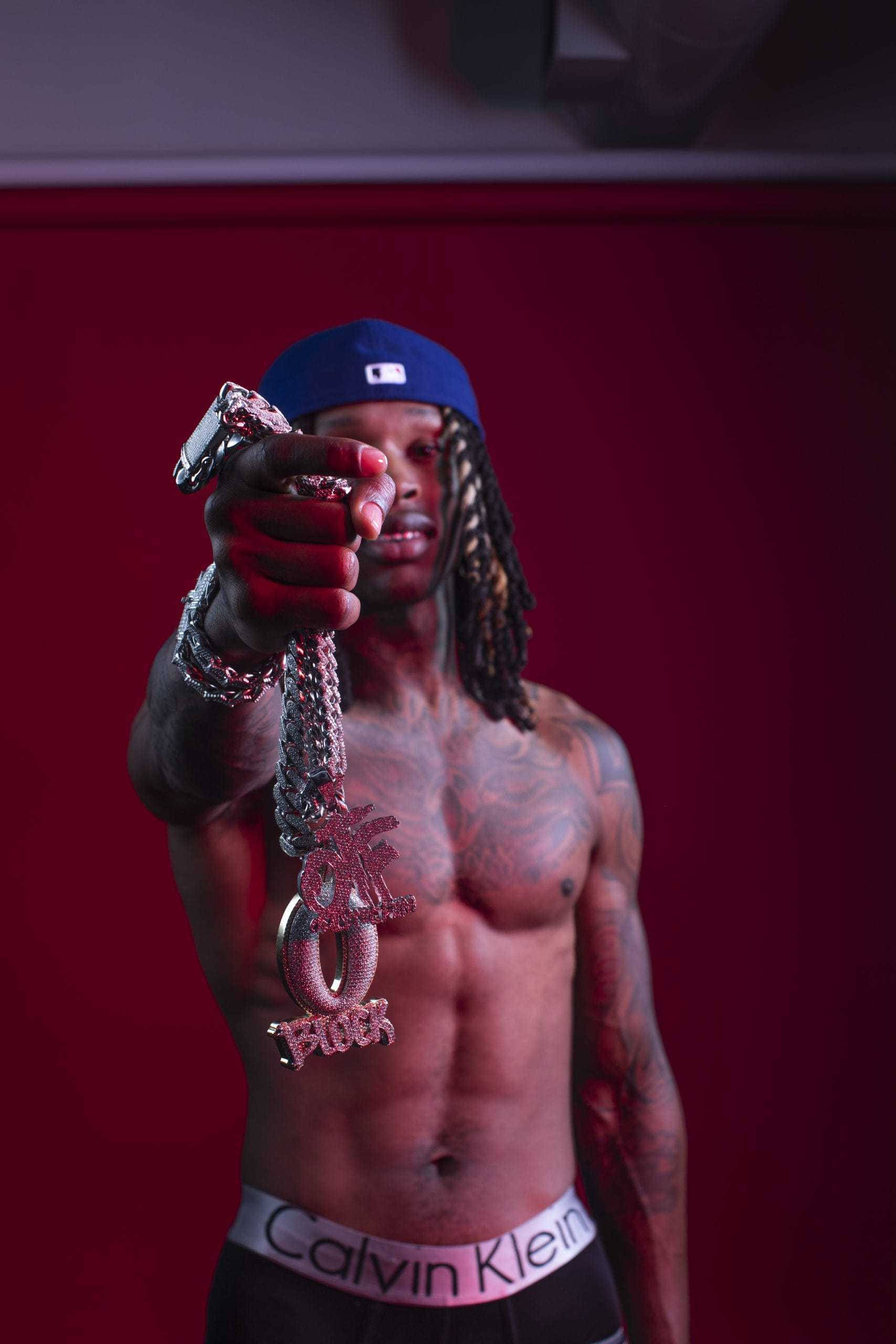 King Von, dreadlocks, tattoos, 2K Phone Wallpaper