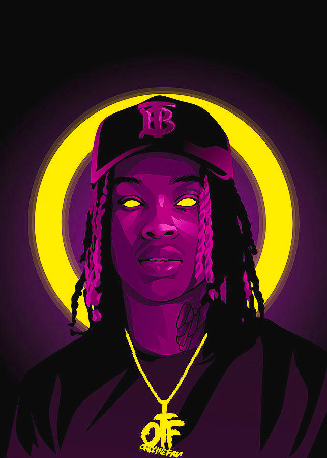 King Von, glowing yellow eyes, braids, SD Phone Wallpaper