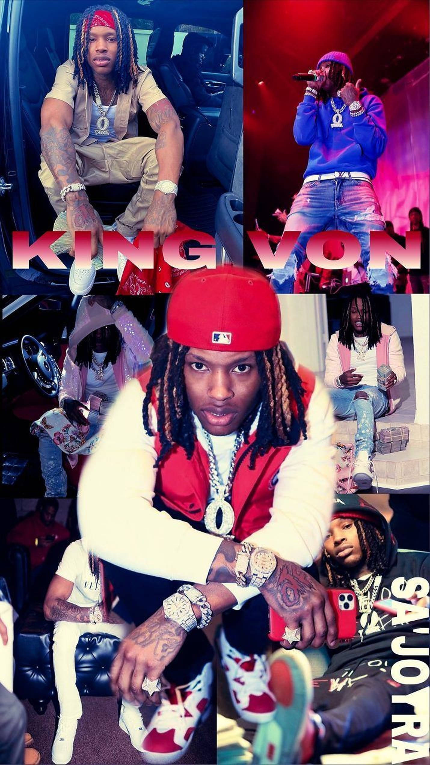 King Von, luxury lifestyle, stage performance, Full HD Phone Wallpaper