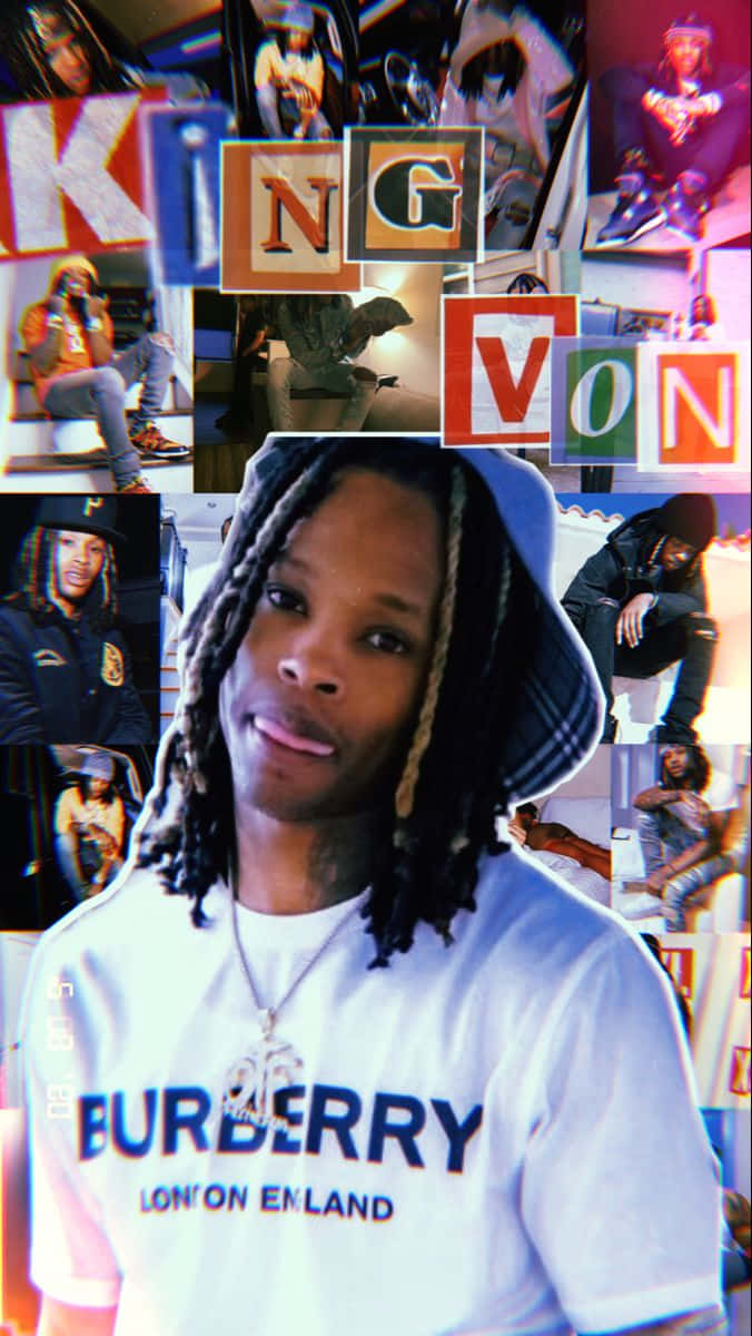 King Von, collage wallpaper, colorful blocks, SD Phone Wallpaper