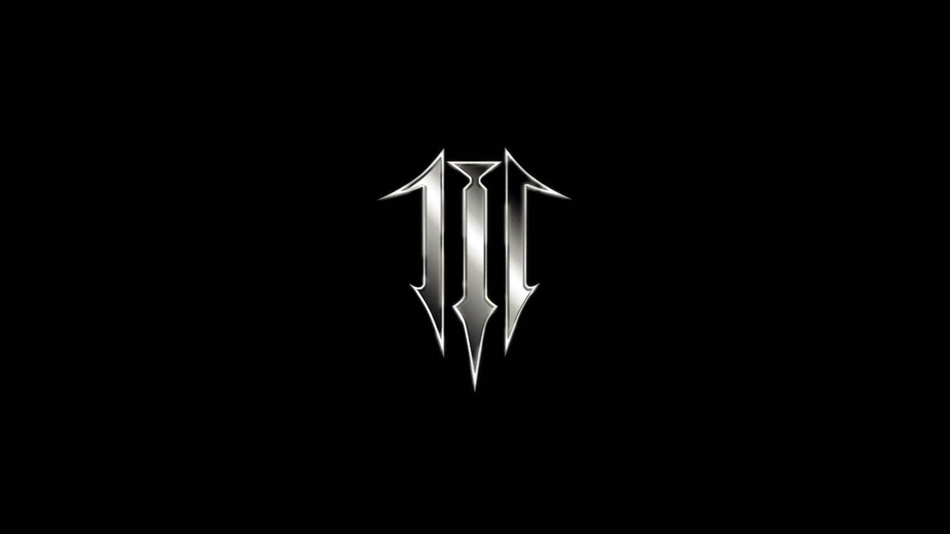 Kingdom Hearts 3, black background, sleek silver metallic logo, Full HD Desktop Wallpaper