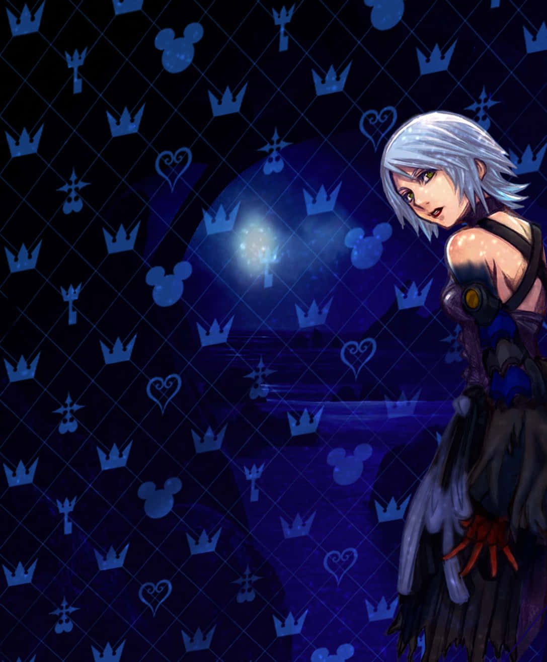 Kingdom Hearts Aqua, silver-haired anime girl, dark attire, HD Phone Wallpaper