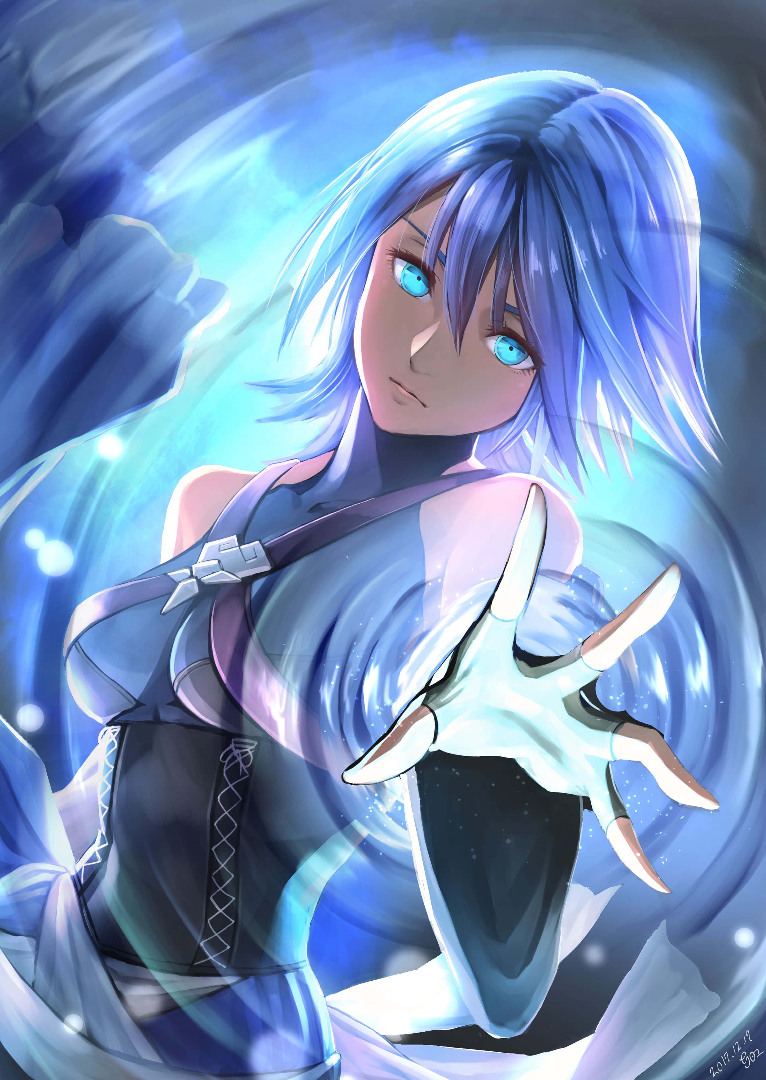 Kingdom Hearts Aqua, Aqua, blue-haired anime girl, 2K Phone Wallpaper