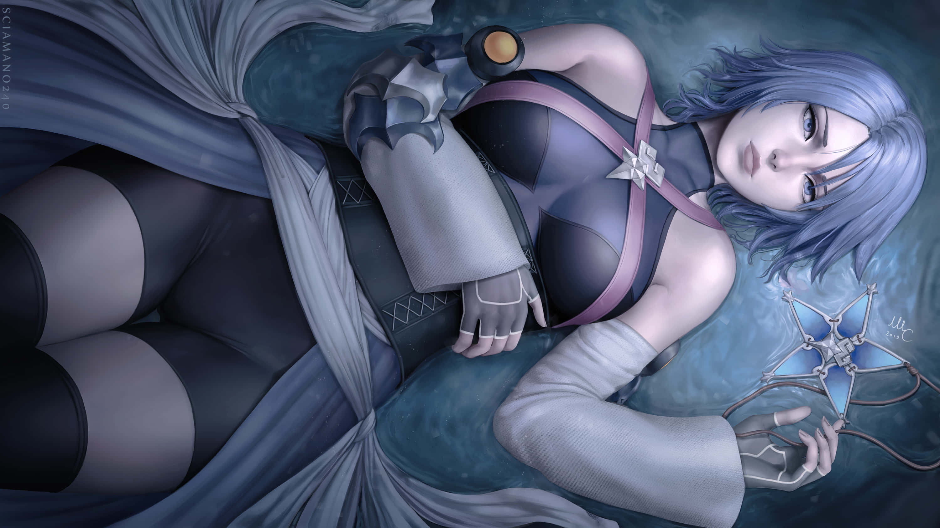 Kingdom Hearts Aqua, Aqua, blue-haired anime girl, 2K Desktop Wallpaper
