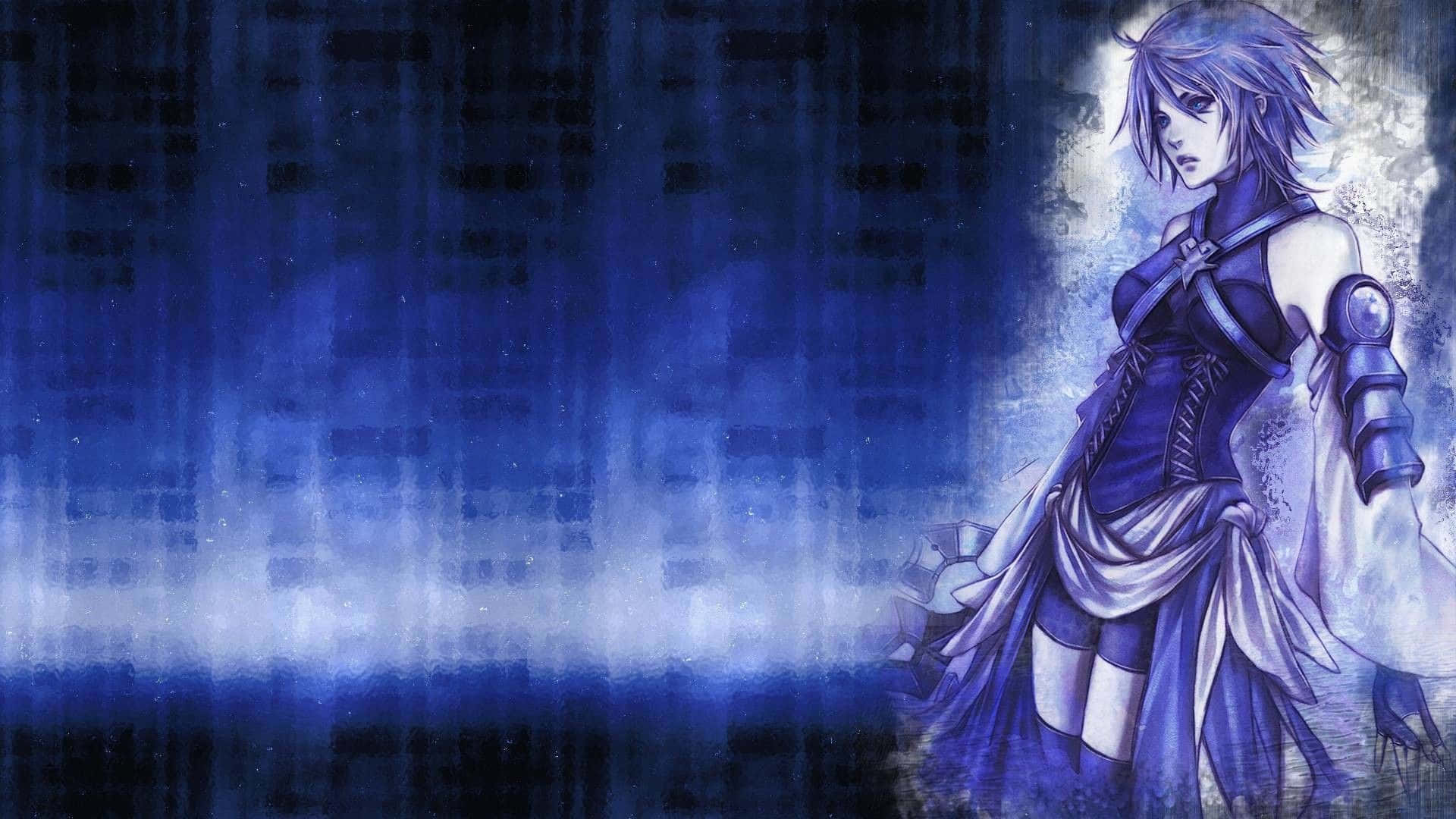 Kingdom Hearts Aqua, silver hair, anime warrior, Full HD Desktop Wallpaper